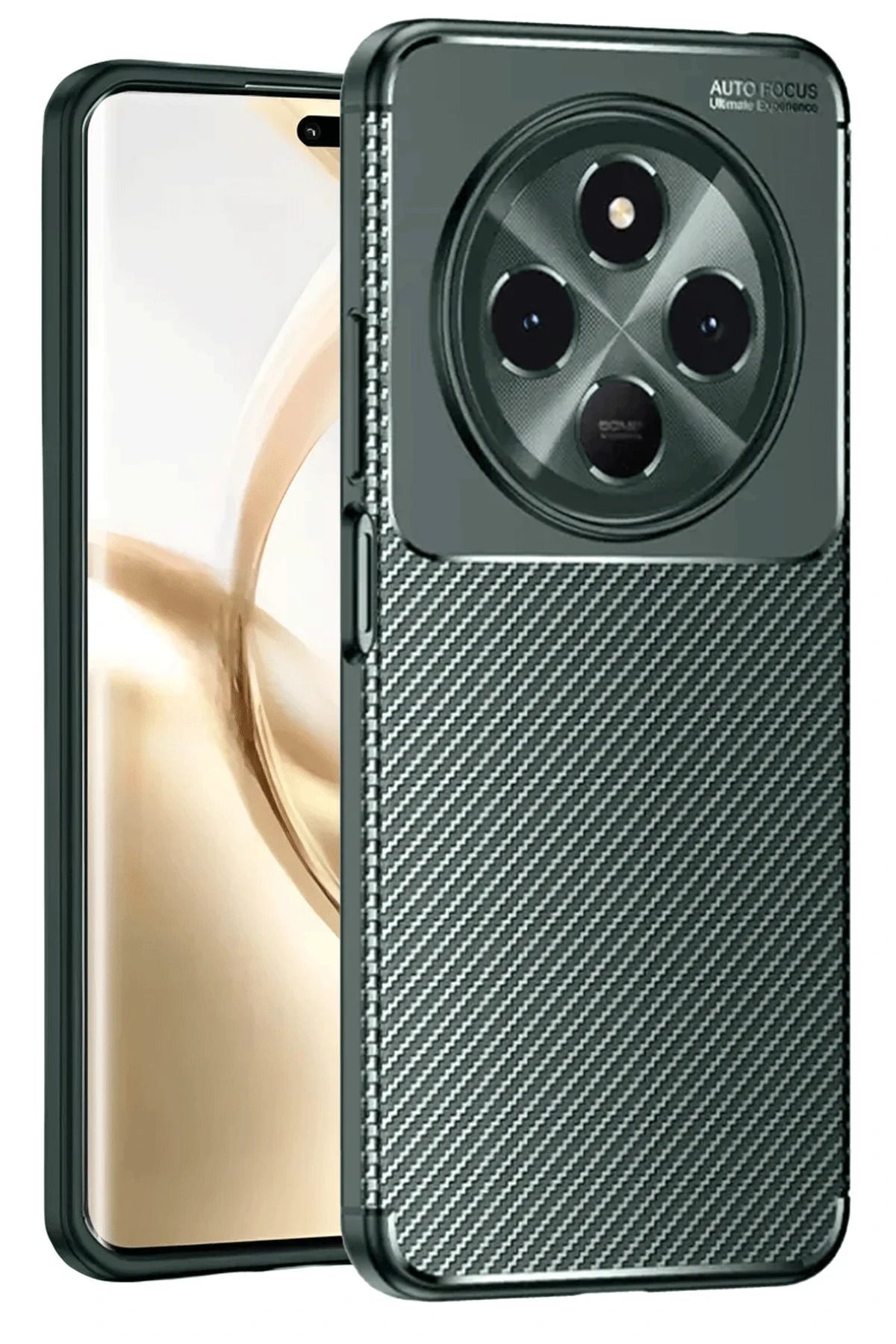 cepmoda Tecno Spark 30 Telefon Kılıfı | Karbon dizayn, Silikon Kapak | KOYU YEŞİL
