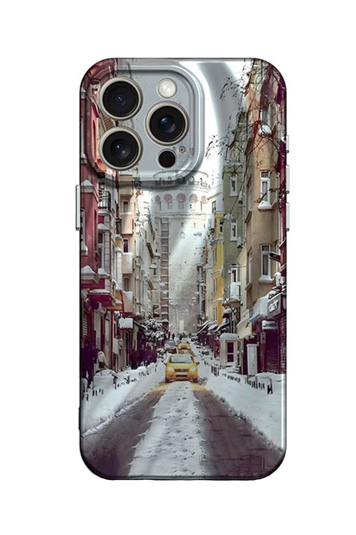 NewFace iPhone 14 Pro Max Kılıf Crew Desenli Kapak - Galata Kulesi JOJUA