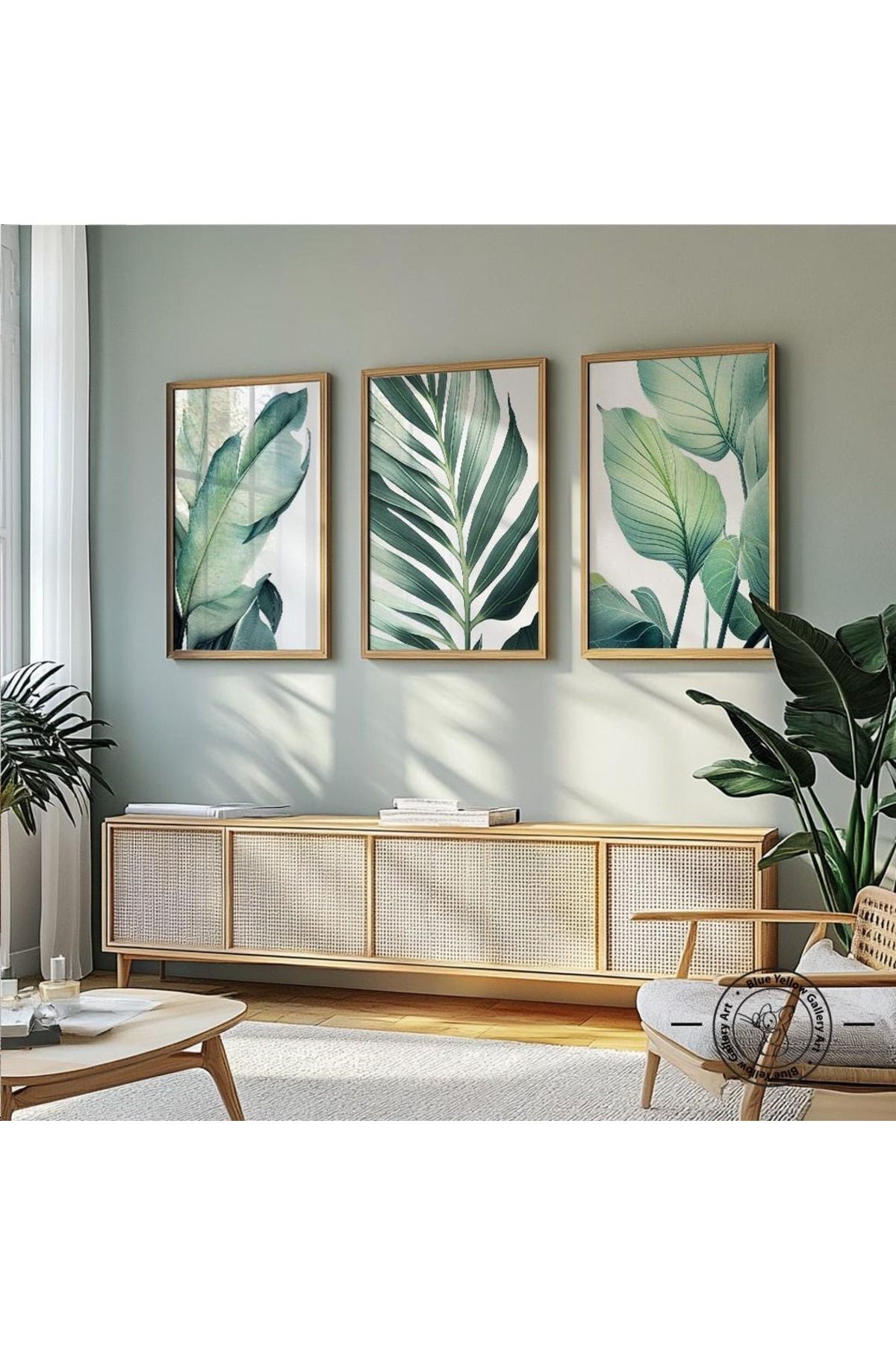 Dekorsiahome 3 Parça Ahşap Çerçeveli Oturma Odası Salon Mutfak Tablo Seti SET3074