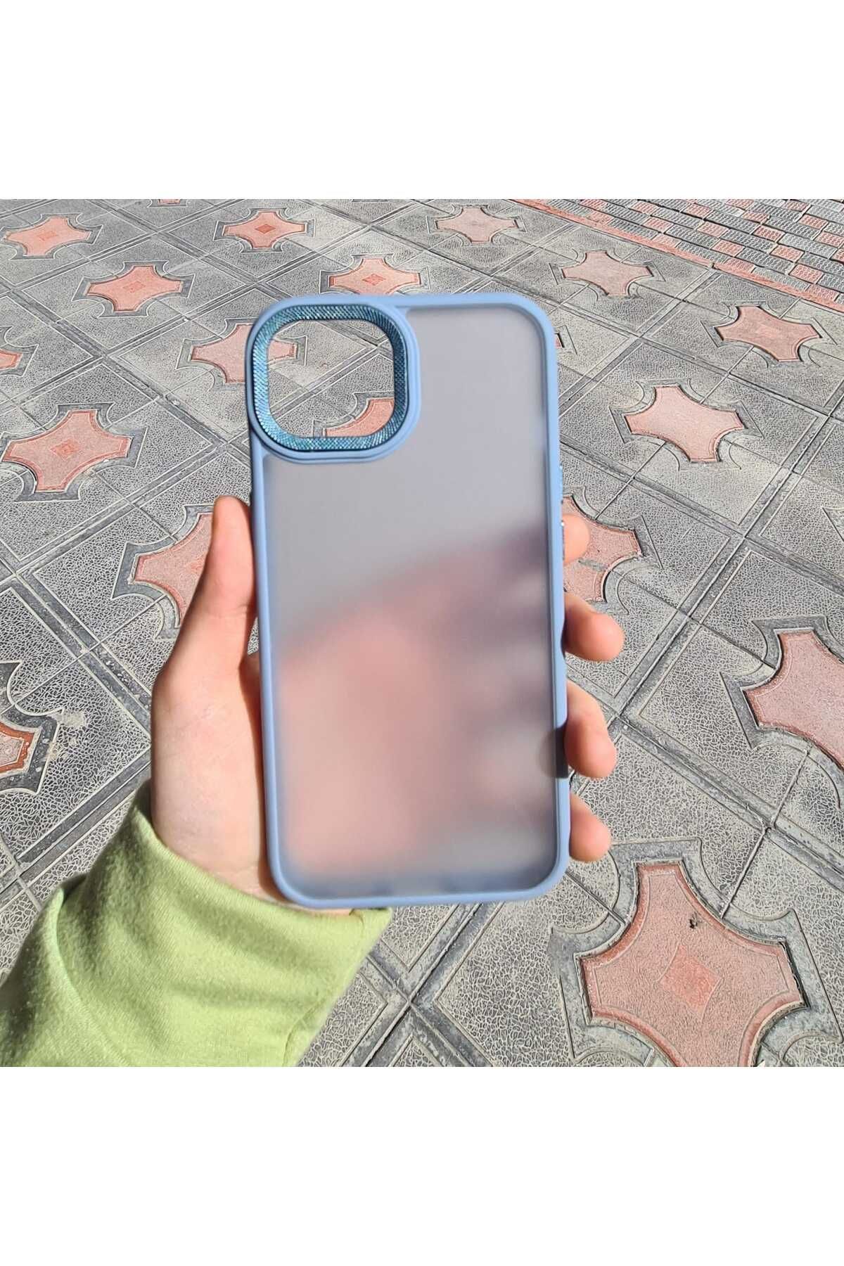 CEP-HANE Apple İphone 13 Kamera Çıkıntılı Mat Yüzey Renkli Kenarlı Kapak