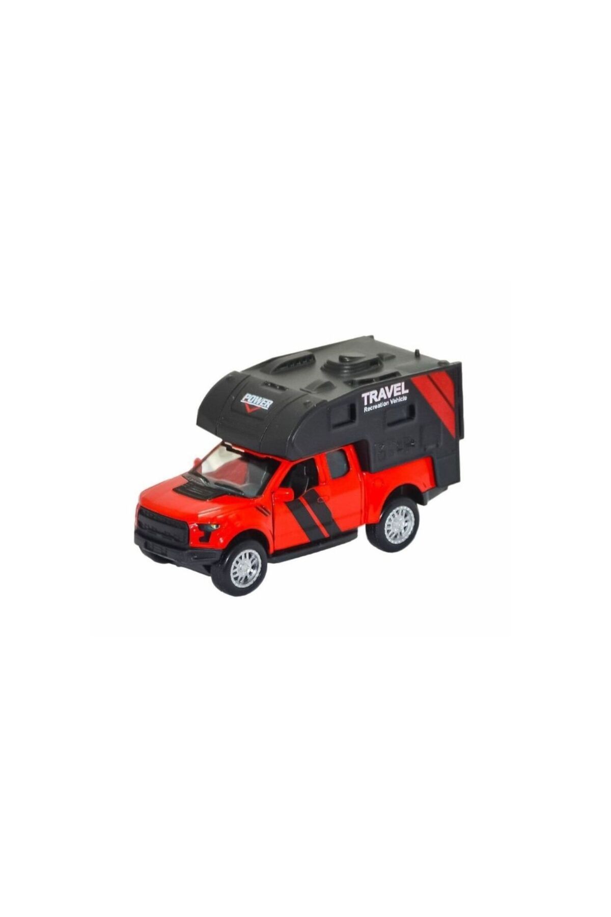 Asya Oyuncak Metal Sesli ve Işıklı Çek Bırak 4x4 Kamp Aracı 3 asorti 13 x 5 x 6 cm 1/34 ÖLÇEK