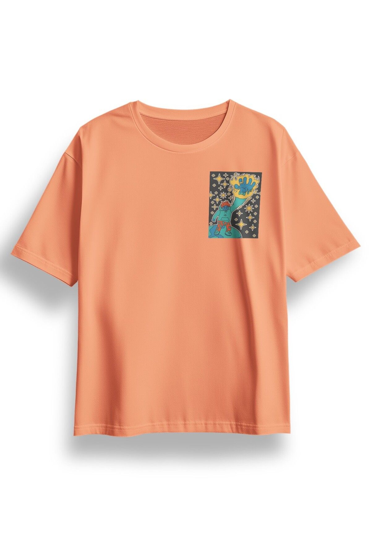 LUMARTA Oversize Street Stars Baskılı Tshirt