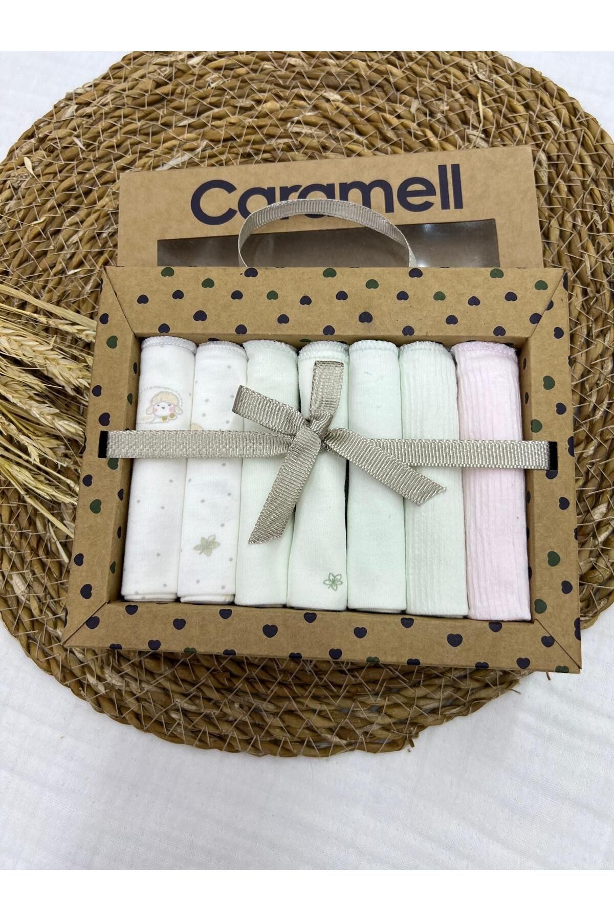 Caramell Desenli Bebek Ağız Mendili 7'li