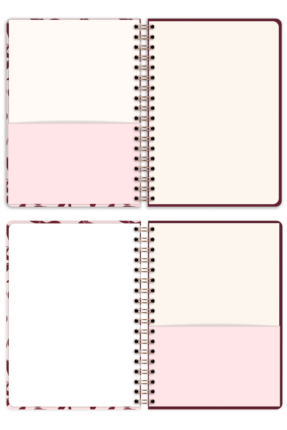 Matt Notebook-B5 17X24 cm Spiral Elastic Plain Without Line Undated Notepad Bows 7