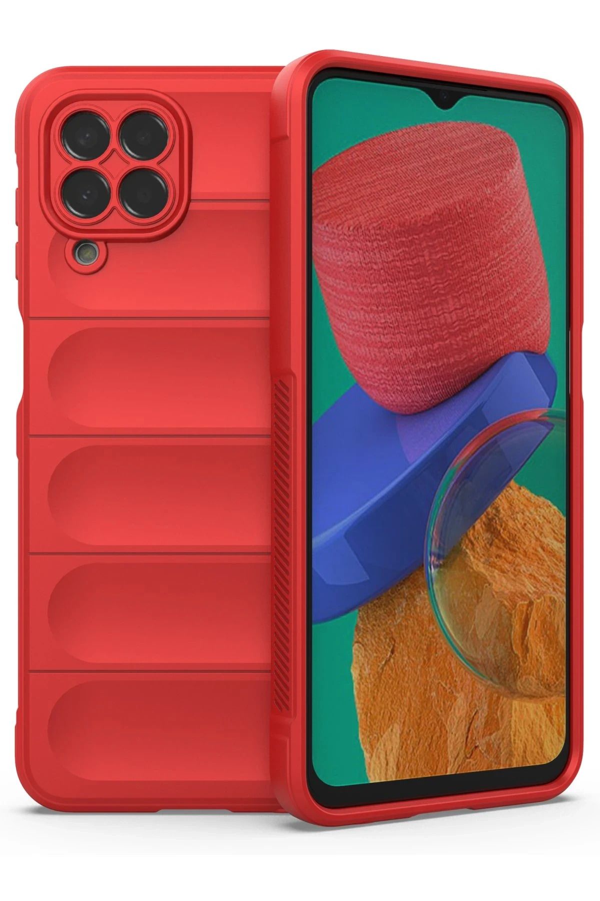 NewFace Samsung Galaxy M33 Kılıf Optimum Silikon - Kırmızı YNSMR