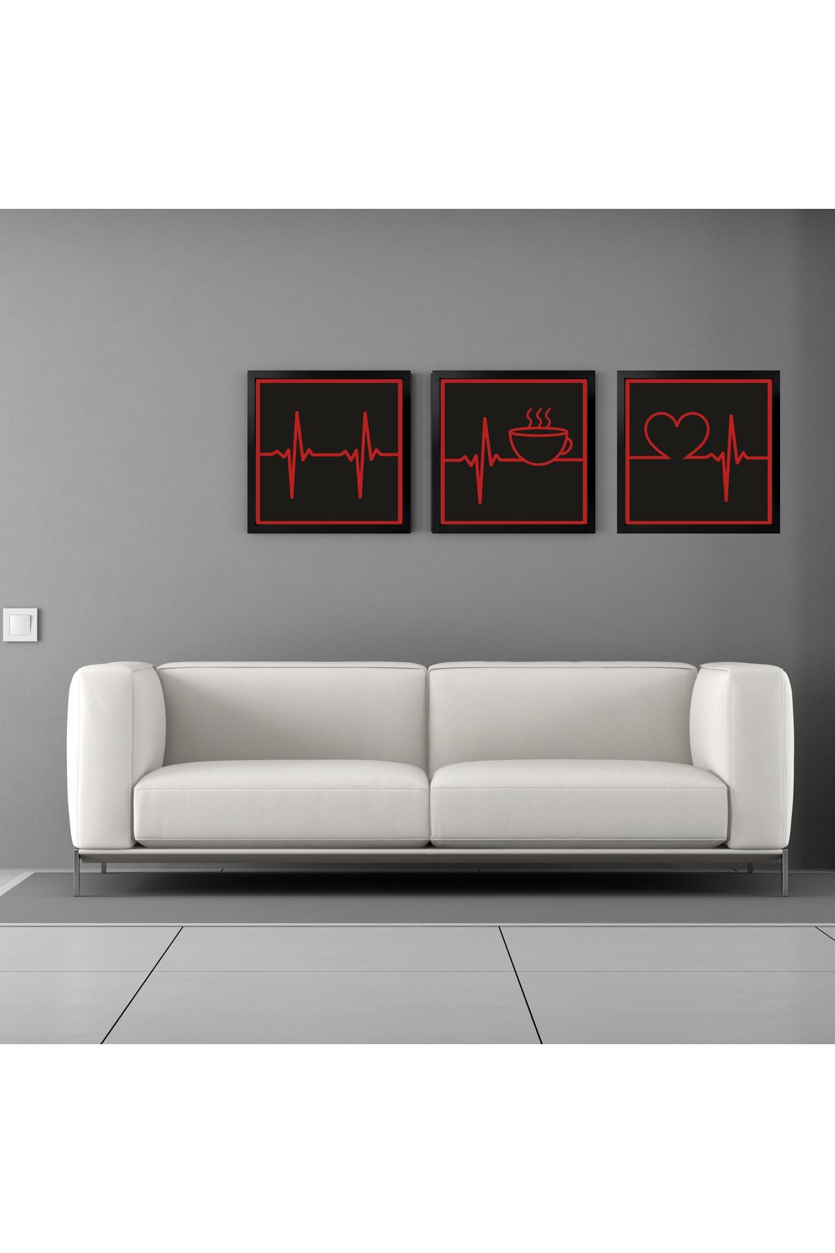 Grand Fine Art Çerçeveli Renkli Akrilik Tablo 3lü Set Kahve