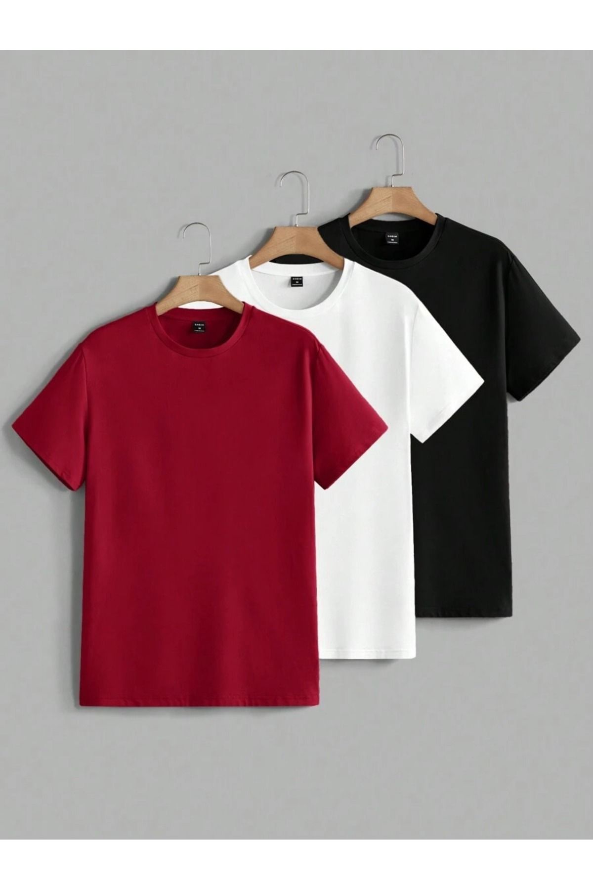 PAVRO Unisex Tshrt Pavro rahat kesim düz renkli çoklu renkli tshrt