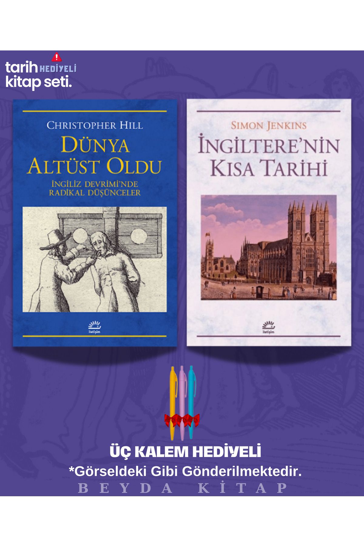 İletişim Yayınları Dünya Altüst Oldu - İngiltere'nin Kısa Tarihi - Kalem Hediye - Kitap Seti - İngiltere - TRİLTSYV