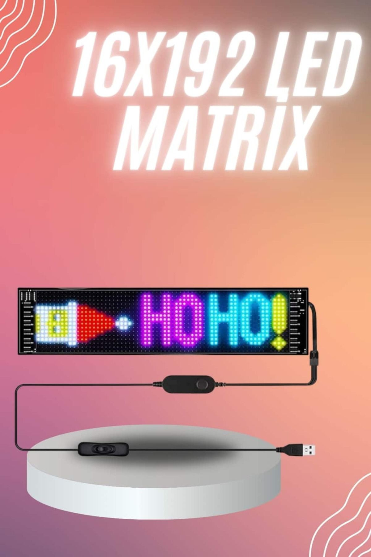 SAYARMARKT Cama Yapışan 16x192 Matrik LED Panel