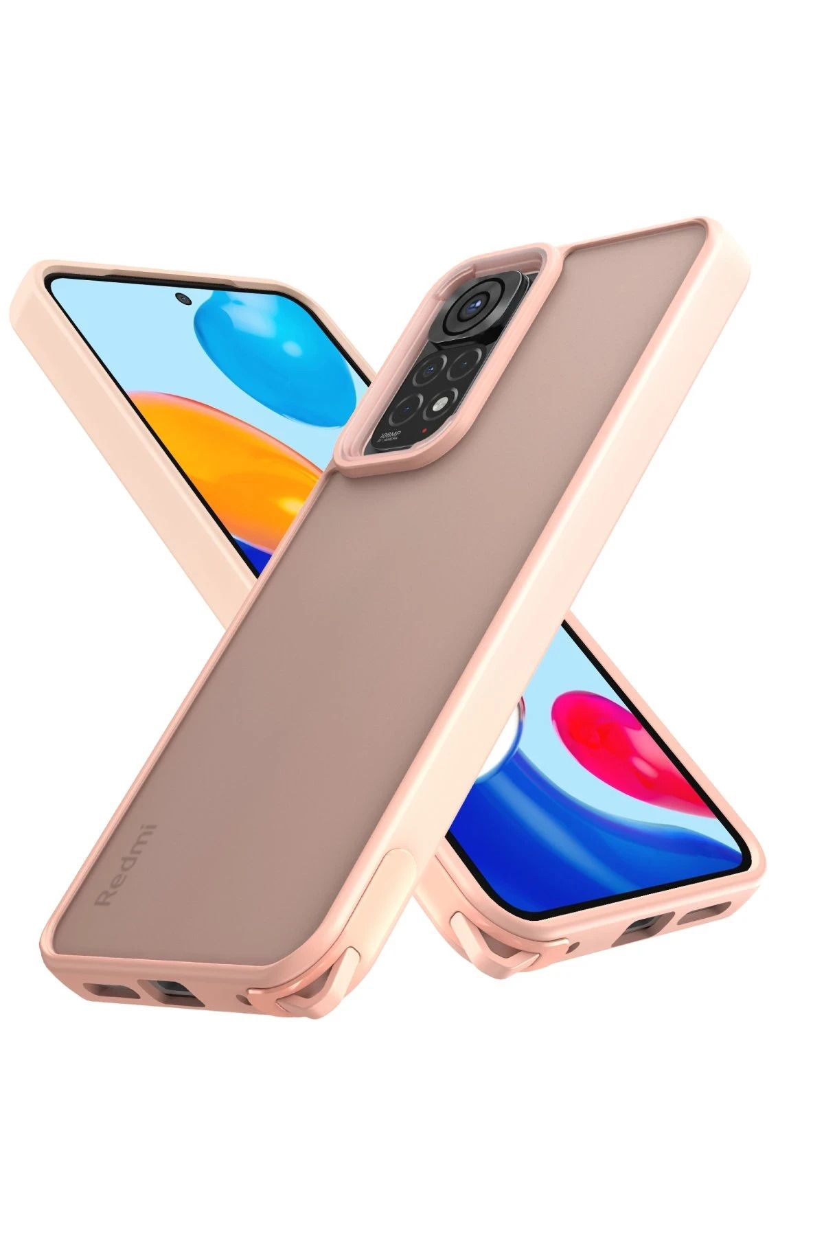 NewFace Xiaomi Redmi Note 11 Kılıf Elegant Kapak - Pudra FERRG
