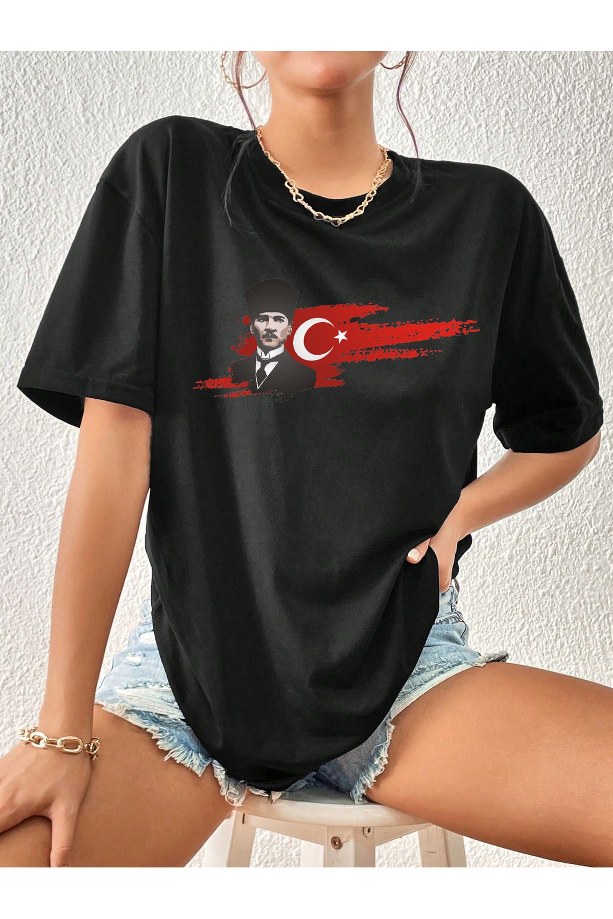 uyguntarz Unisex Atatürk Tasarım Basklı Tshirt