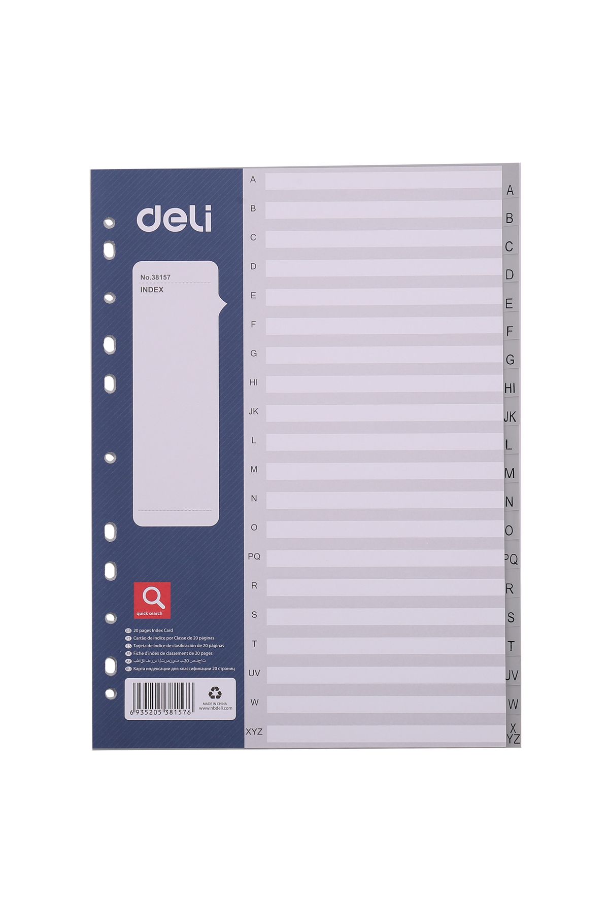 Deli Divizoare De Index Din Plastic A-z Deli - One Size