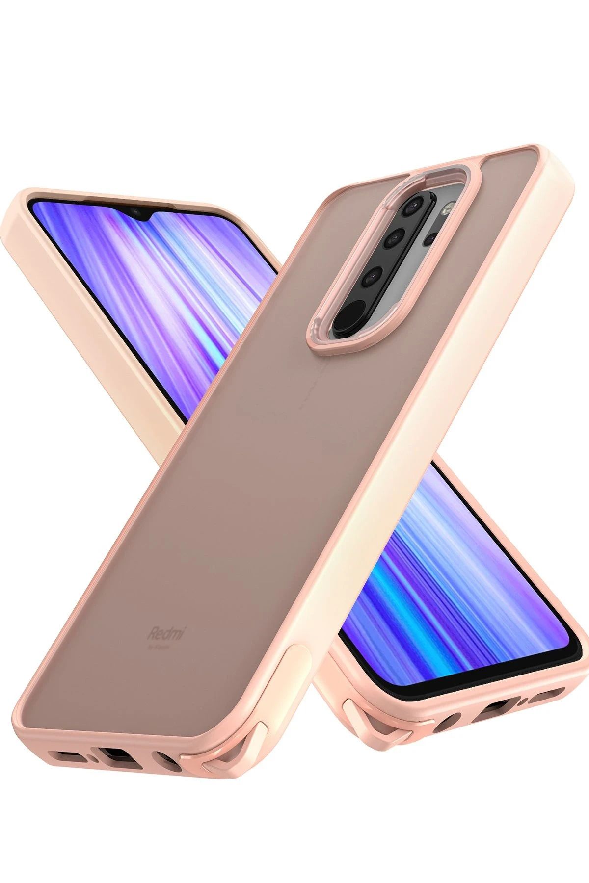 NewFace Xiaomi Redmi Note 8 Pro Kılıf Elegant Kapak - Pudra FLKRY