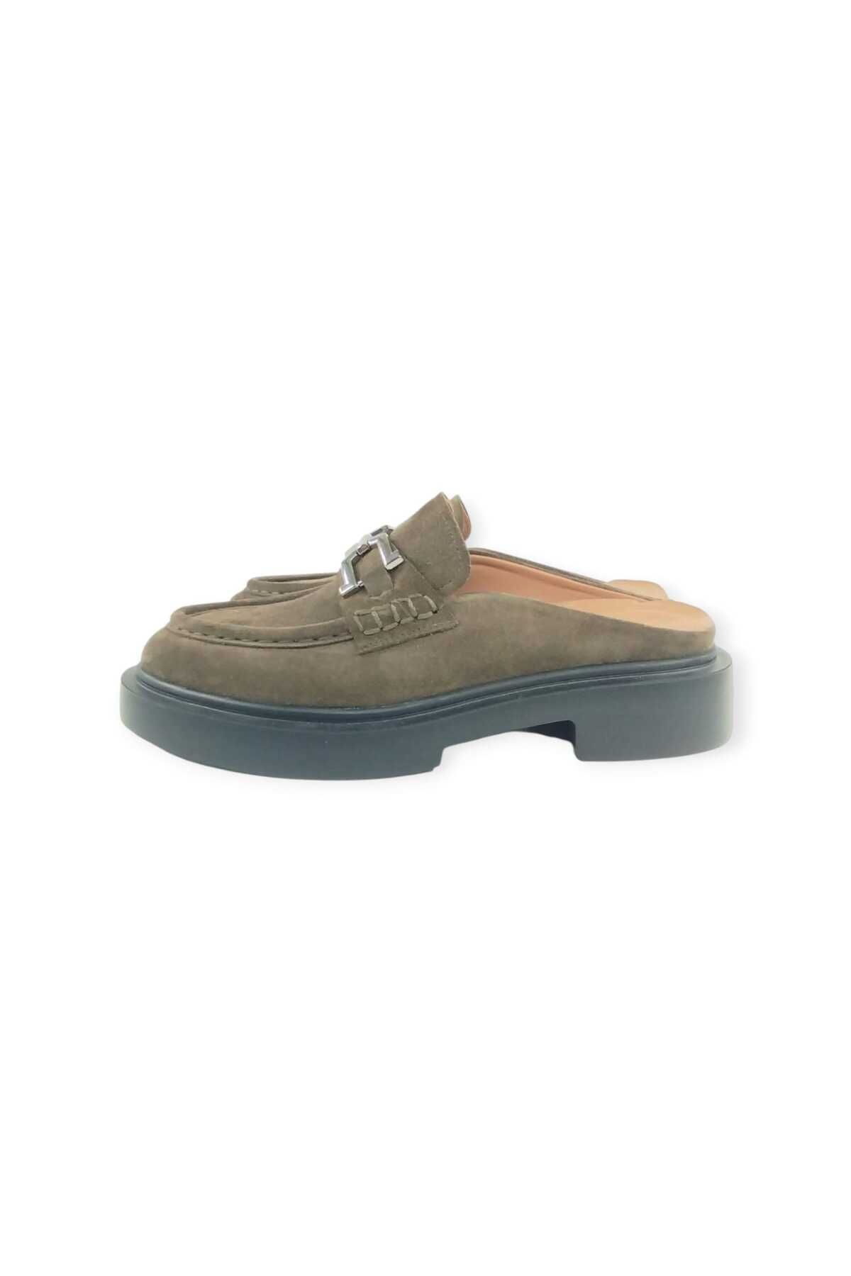 Oneka Shoes 124025STY8664 Erkek Günlük Sabo terlik Yeşil süet