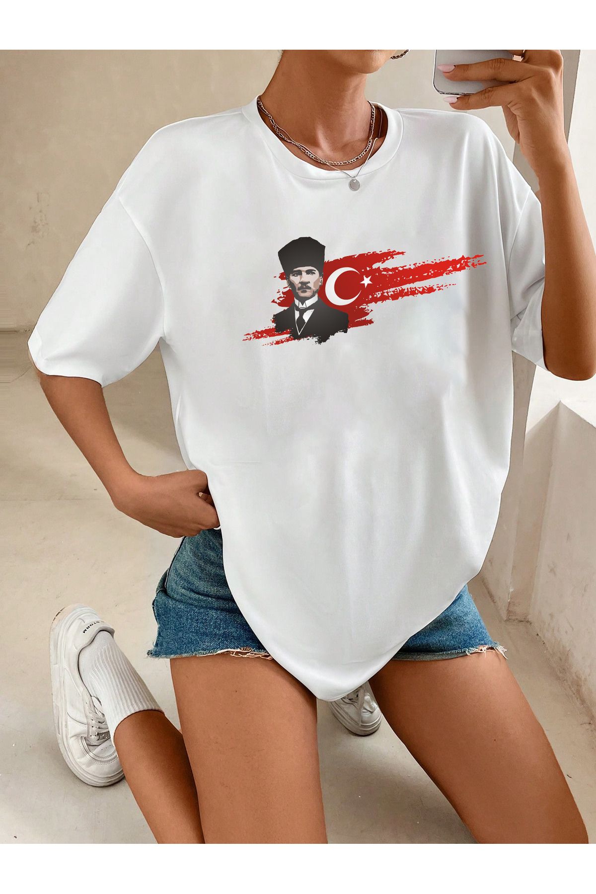 uyguntarz Unisex Atatürk Tasarım Basklı Tshirt