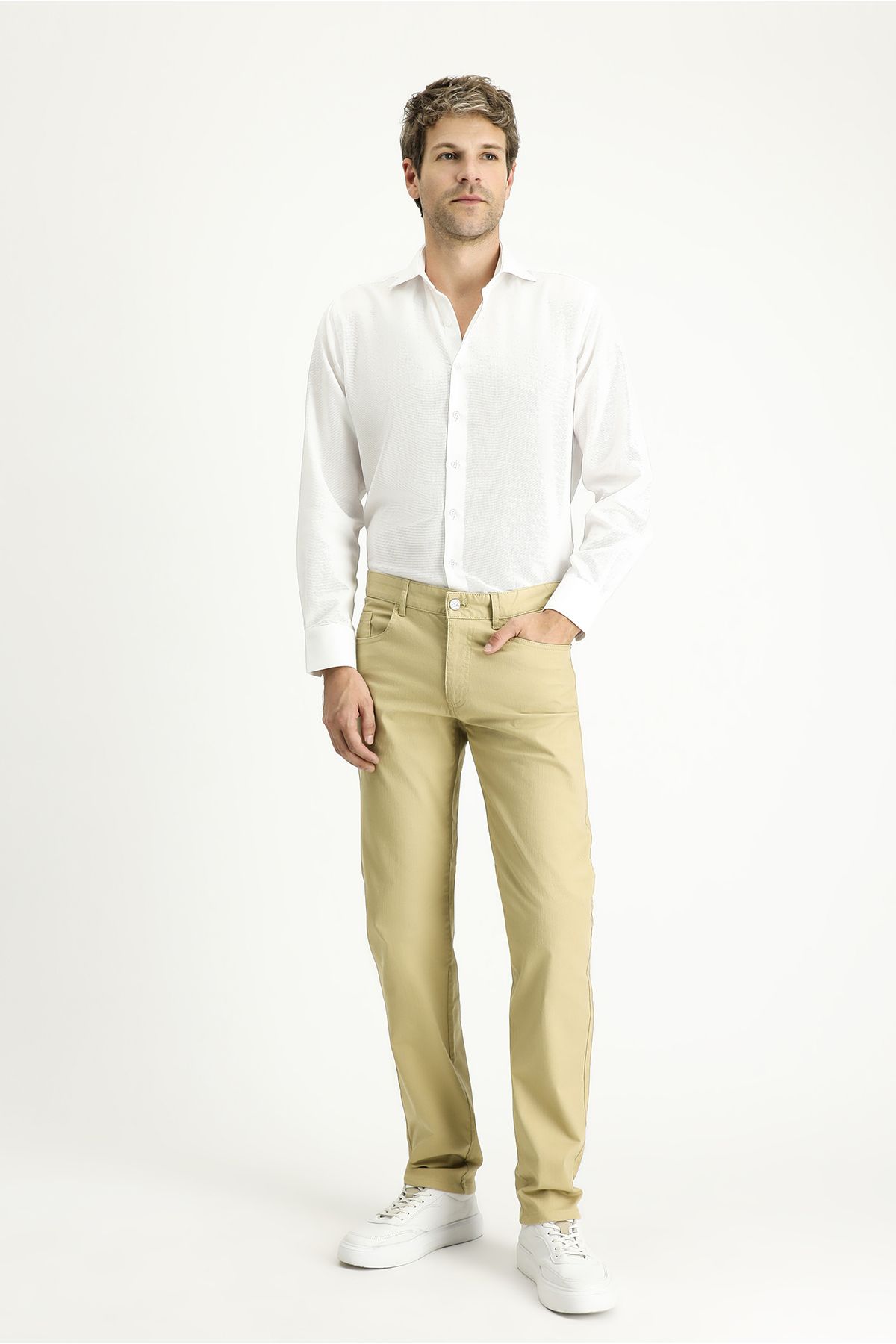 Kiğılı Relax Fit Rahat Kesim Likralı Kanvas / Chino Pantolon