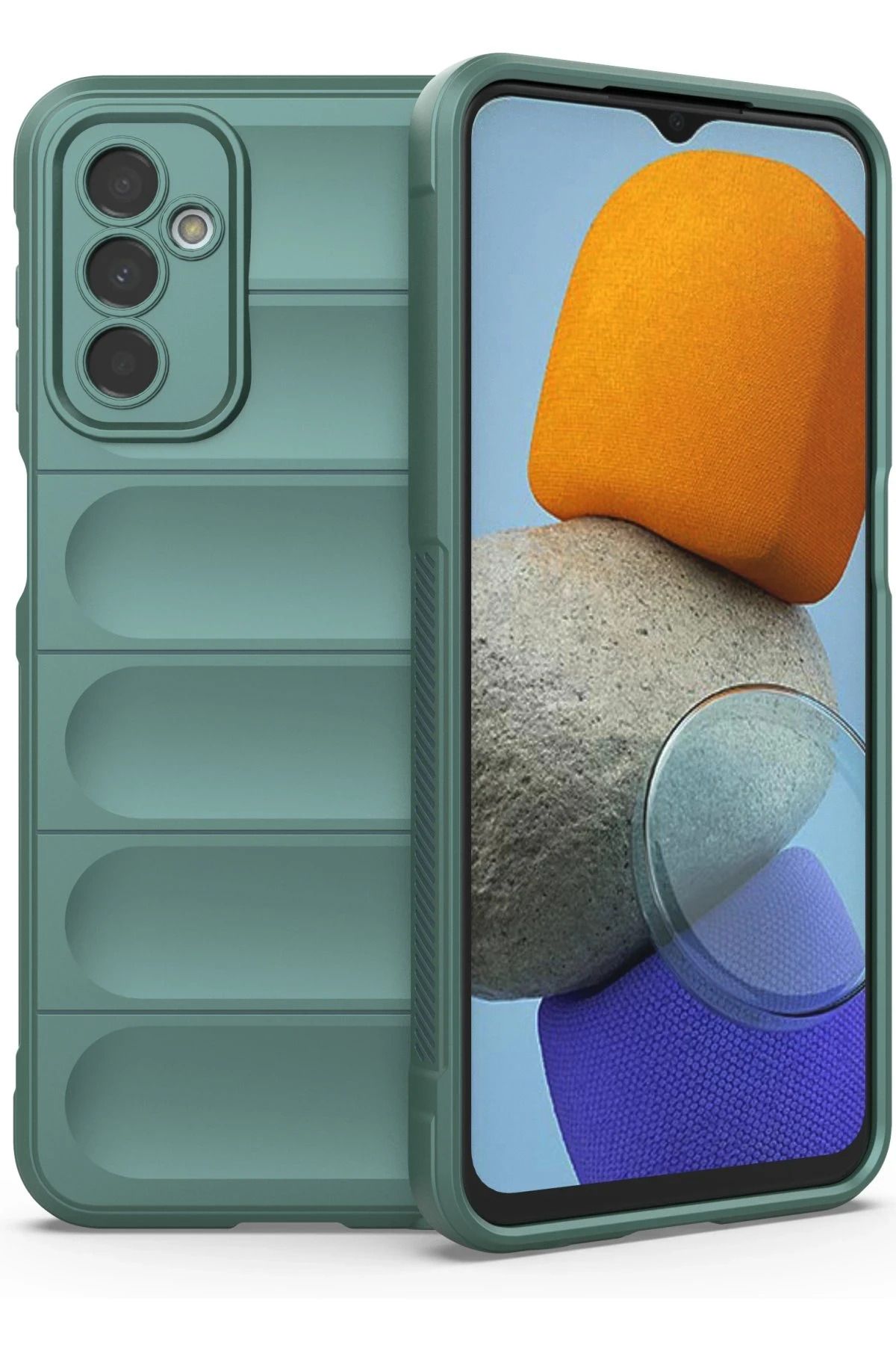 NewFace Samsung Galaxy M23 Kılıf Optimum Silikon - Koyu Yeşil YNSMR