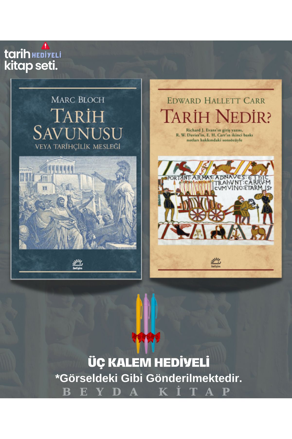 İletişim Yayınları Tarih Savunusu - Tarih Nedir - Kalem Hediyeli - Kitap Seti - Edward Carr, 1GZTB - TRİLTSYV
