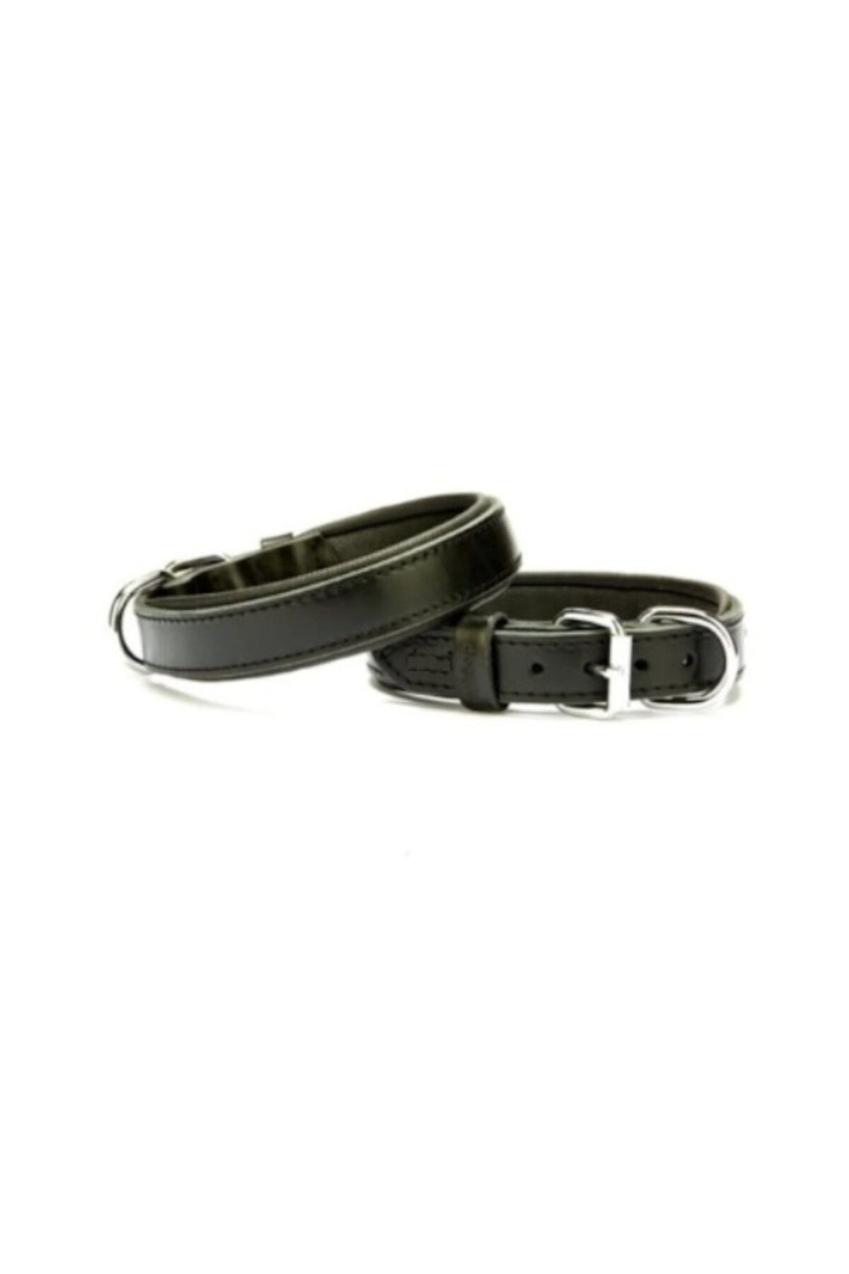 Petzanya Konforlu Gerçek Deriden El Yapımı Köpek Boyun Tasması 2,5x37-45cm - Black