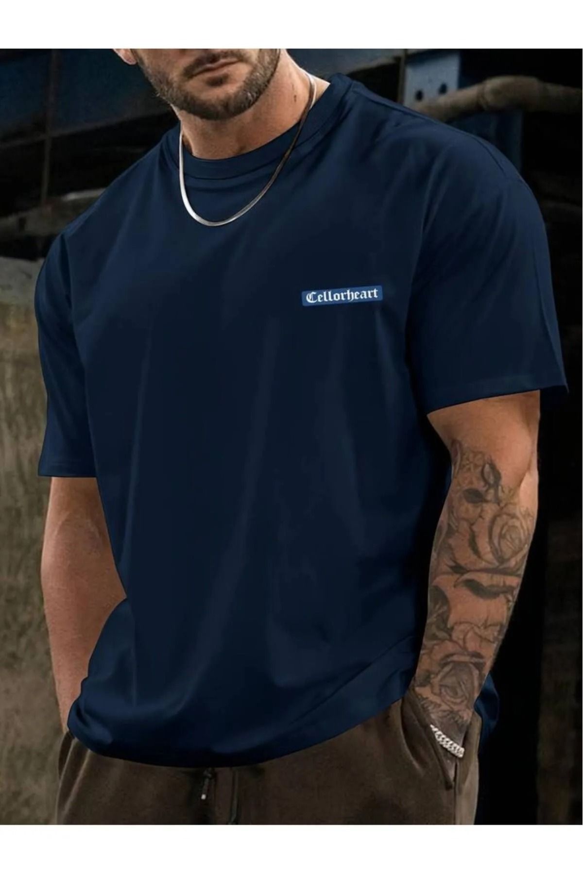 PAVRO Unisex Tshrt Pavro rahat kesim celleh baskılı tshrt