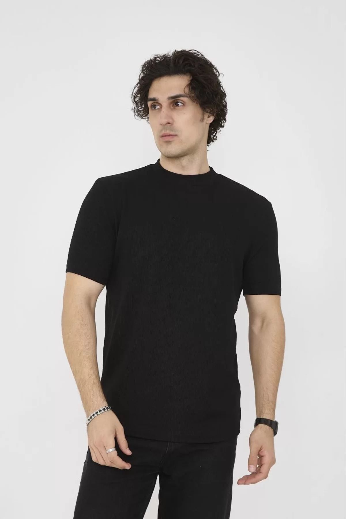İndigo Park Erkek tişört Likralı Slim Fit Unisex Bisiklet Yaka Tişört Esnek ve Şık Erkek Tişört Modelleri