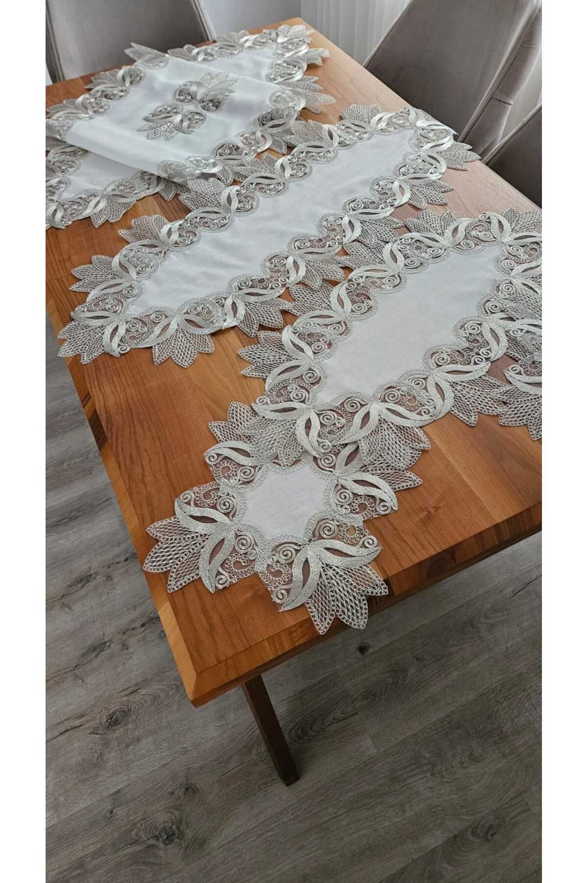 ZESA HOME Keten Üzerine Ağar Güpürlü Lüx Salon Takımları