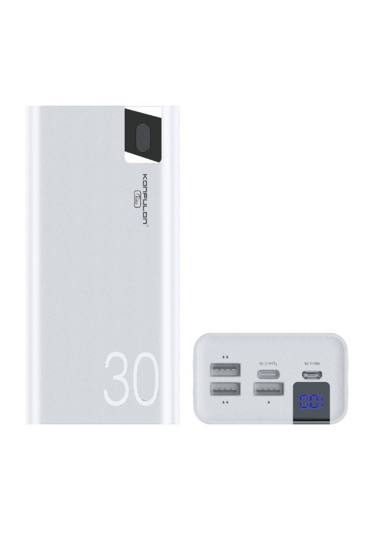 Konfulon A19 30000mAh Powerbank Hızlı Şarj 3 Çıkışlı Taşınabilir Güç Kaynağı