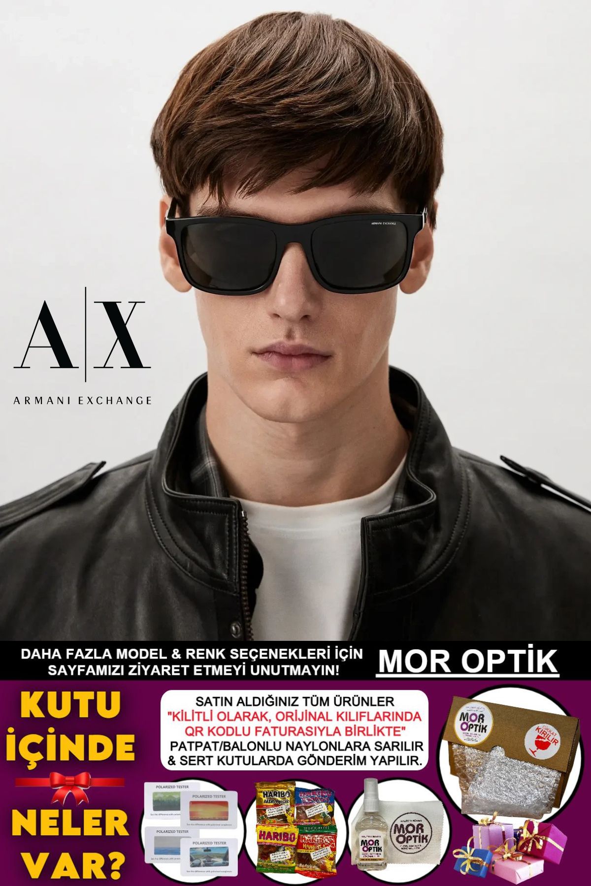 Armani Exchange AX4145S 807873 57-19-145 3N "DİKDÖRTGEN KLASİK"