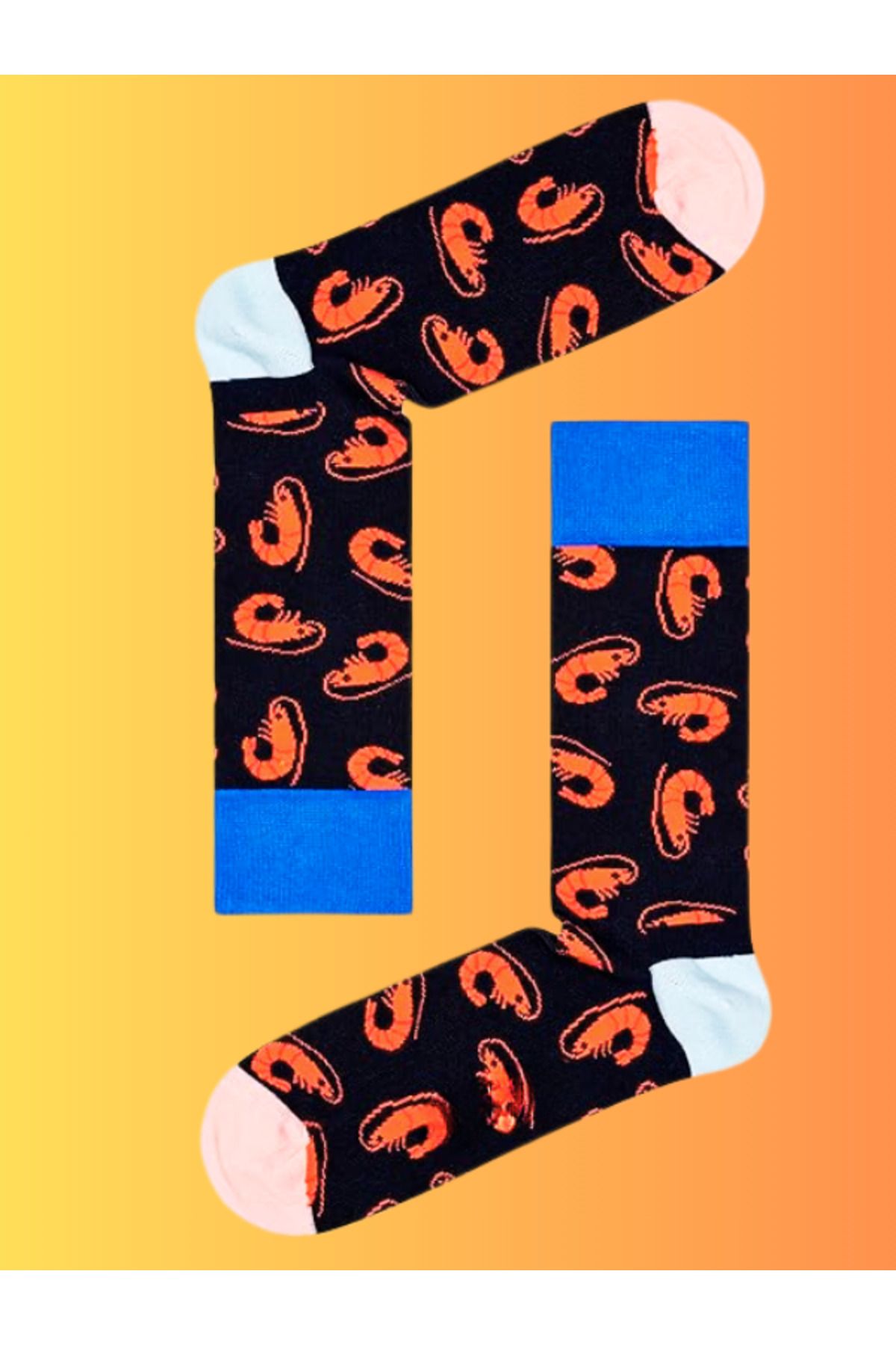 Shuttle Park Özel Seri Socks Renkli Eğlenceli Happy Karides Desenli Rahat Tasarım Tarz Kokulu Dikişsiz Çorap