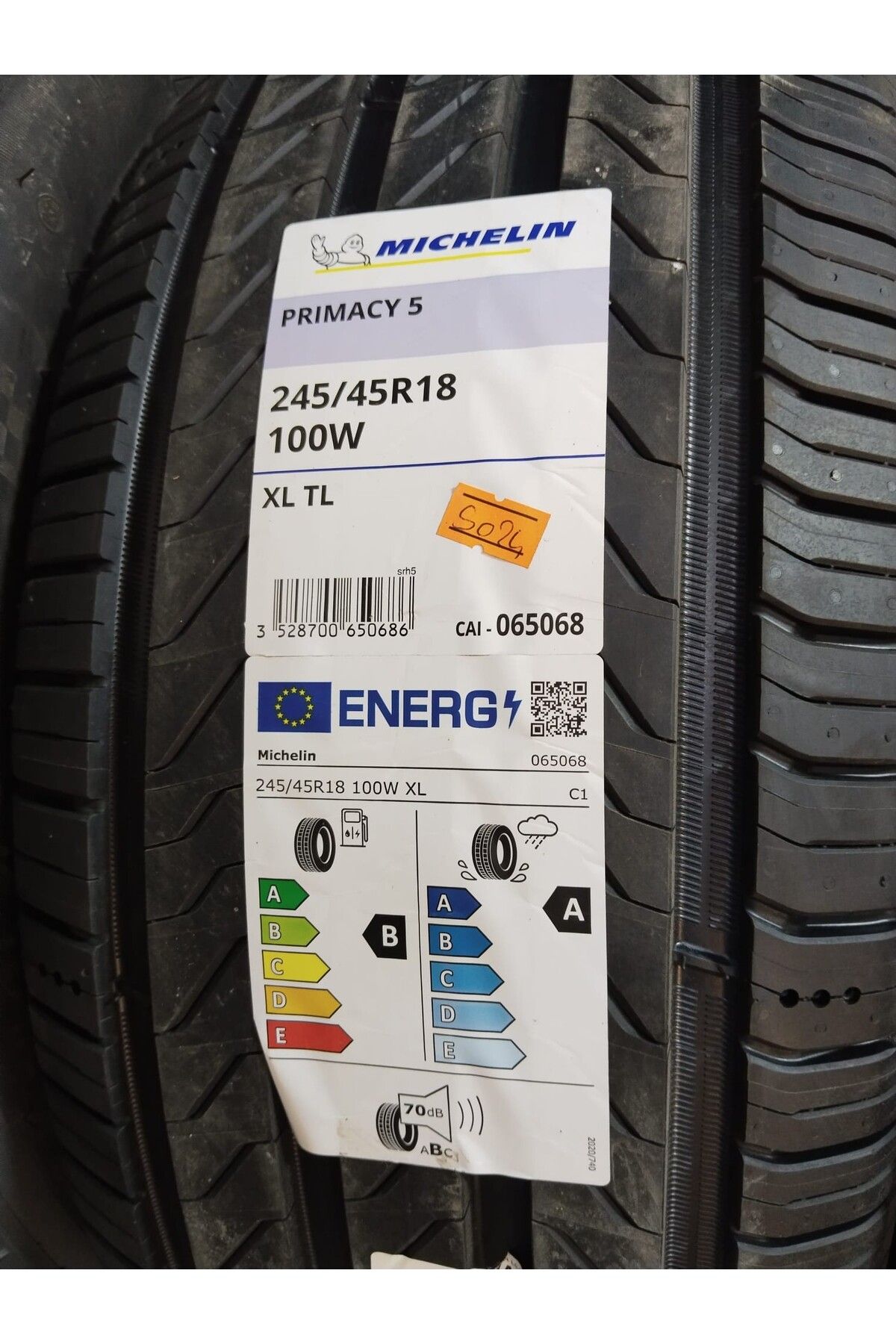 Michelin 245/45 R18 100W XL PRIMACY 5 MI YAZ LASTİĞİ 50.HAFTA 2024 ÜRETİM