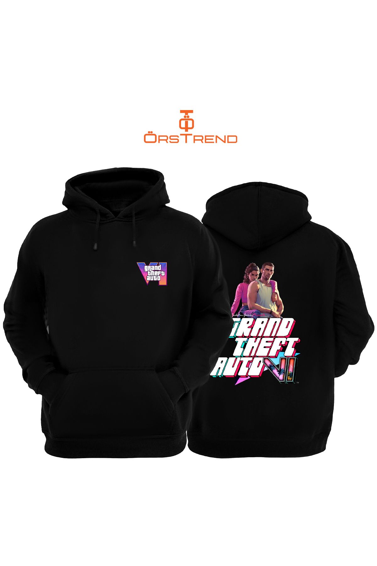 ÖRSTREND GTASİX Baskılı Unisex Kapşonlu Sweatshirt