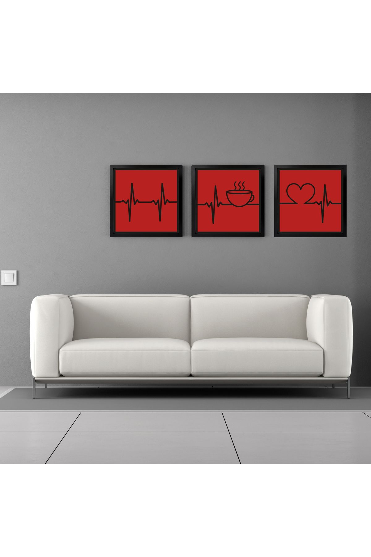 Grand Fine Art Çerçeveli Renkli Akrilik Tablo 3lü Set Kahve