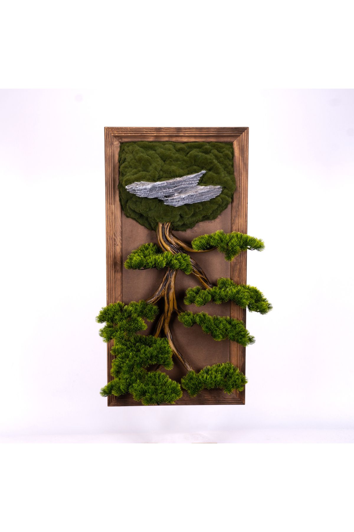 Omnia Concept Bonsai Tableau Magnus-3T - Masif Ahşap Çerçeveli 3 Boyutlu Yapay Ağaç Tablosu 50x100 cm