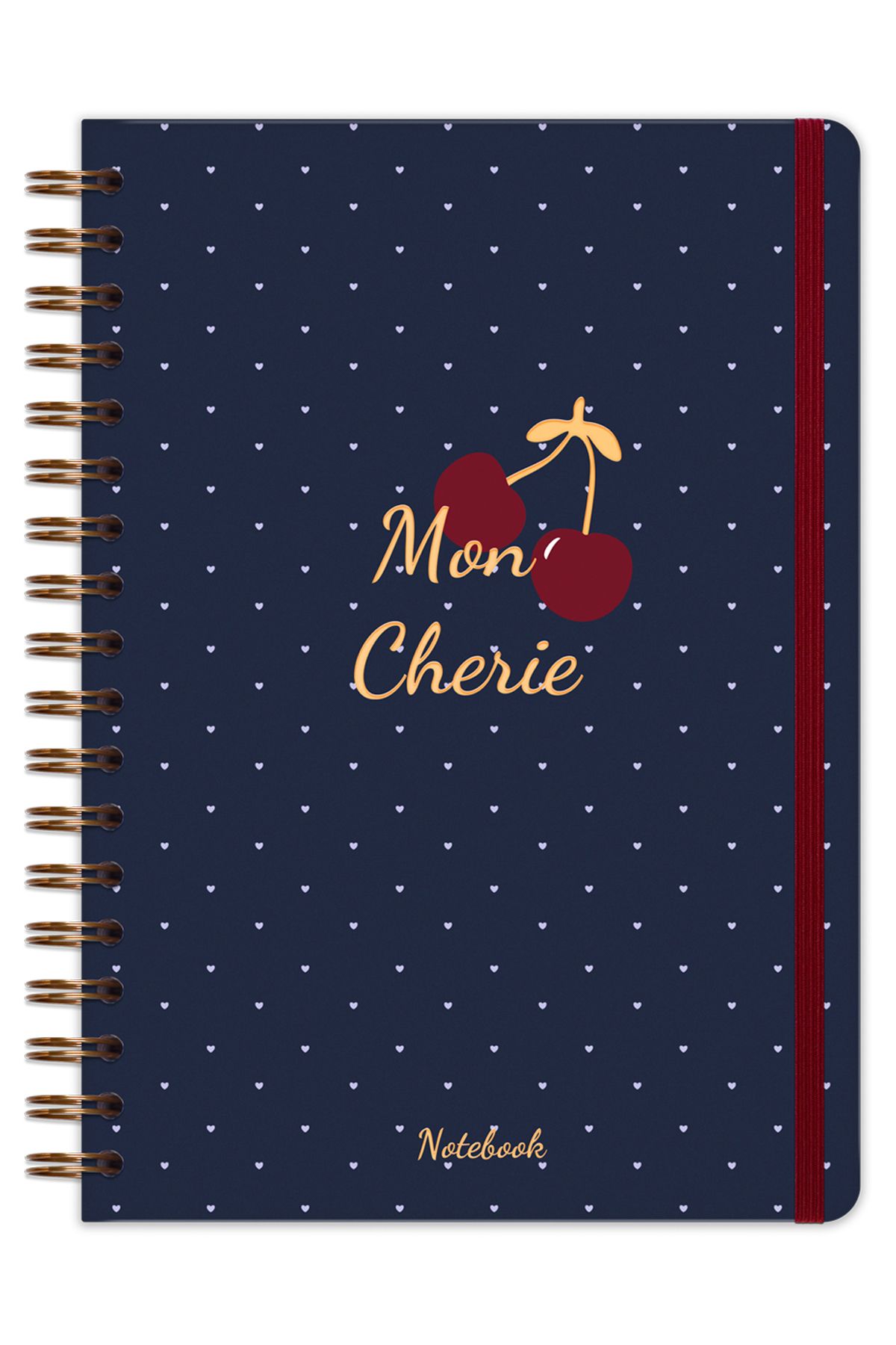 Matt Notebook-B5 17X24 cm Spiral Elastic Plain, Unlined Undated Notepad Cherry 5