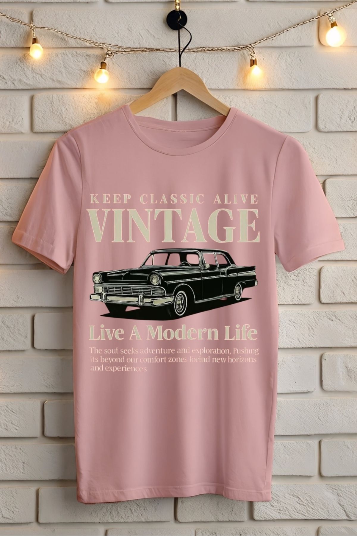 ModaSphere Vintage Baskılı Unisex Oversize Tişört