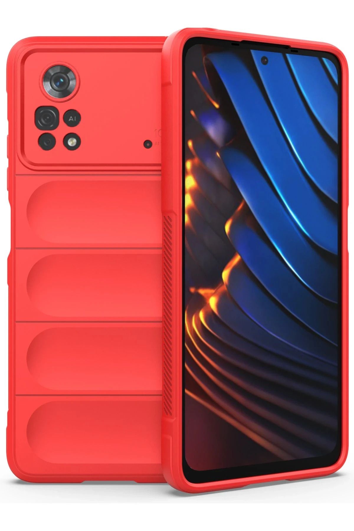 NewFace Xiaomi Poco X4 Pro 5G Uyumlu Kılıf Optimum Silikon - Kırmızı JOJUA