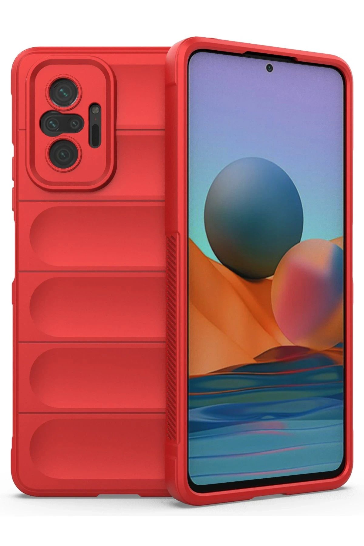 NewFace Xiaomi Redmi Note 10 Pro Kılıf Optimum Silikon - Kırmızı JOJUA