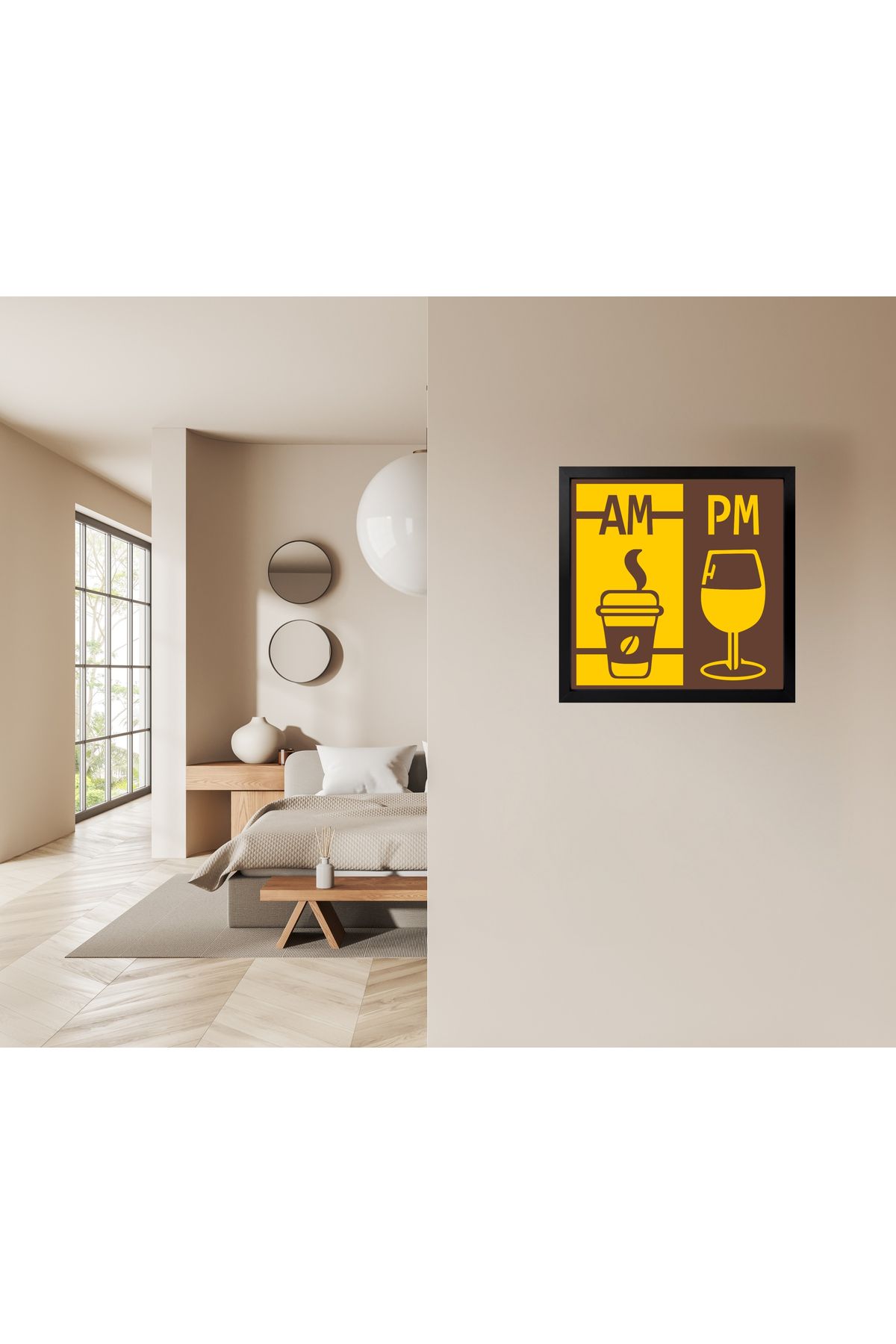 Grand Fine Art Çerçeveli Renkli Akrilik Tablo Kahve Saati