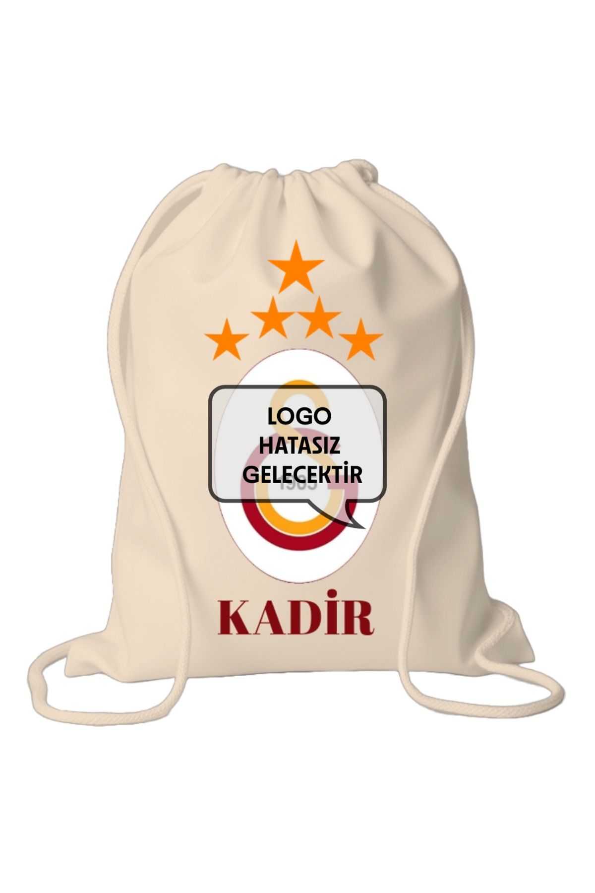 SEP MARCH 🎒 GS Sarı Kırmızı Çocuk Sırt Çantası 35x40 cm Kişiye Özel Büzgülü Ham Bez Sırt Çantası Çanta