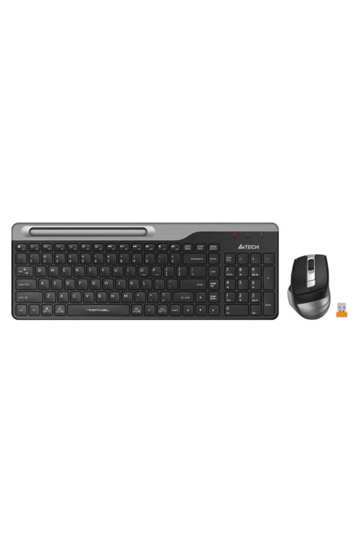 hayalimsah A4 TECH FB2535C Bluetooth Kablosuz Q Trk Optic Mouse Siyah/Gri Multimedya Klavye - Mouse Set