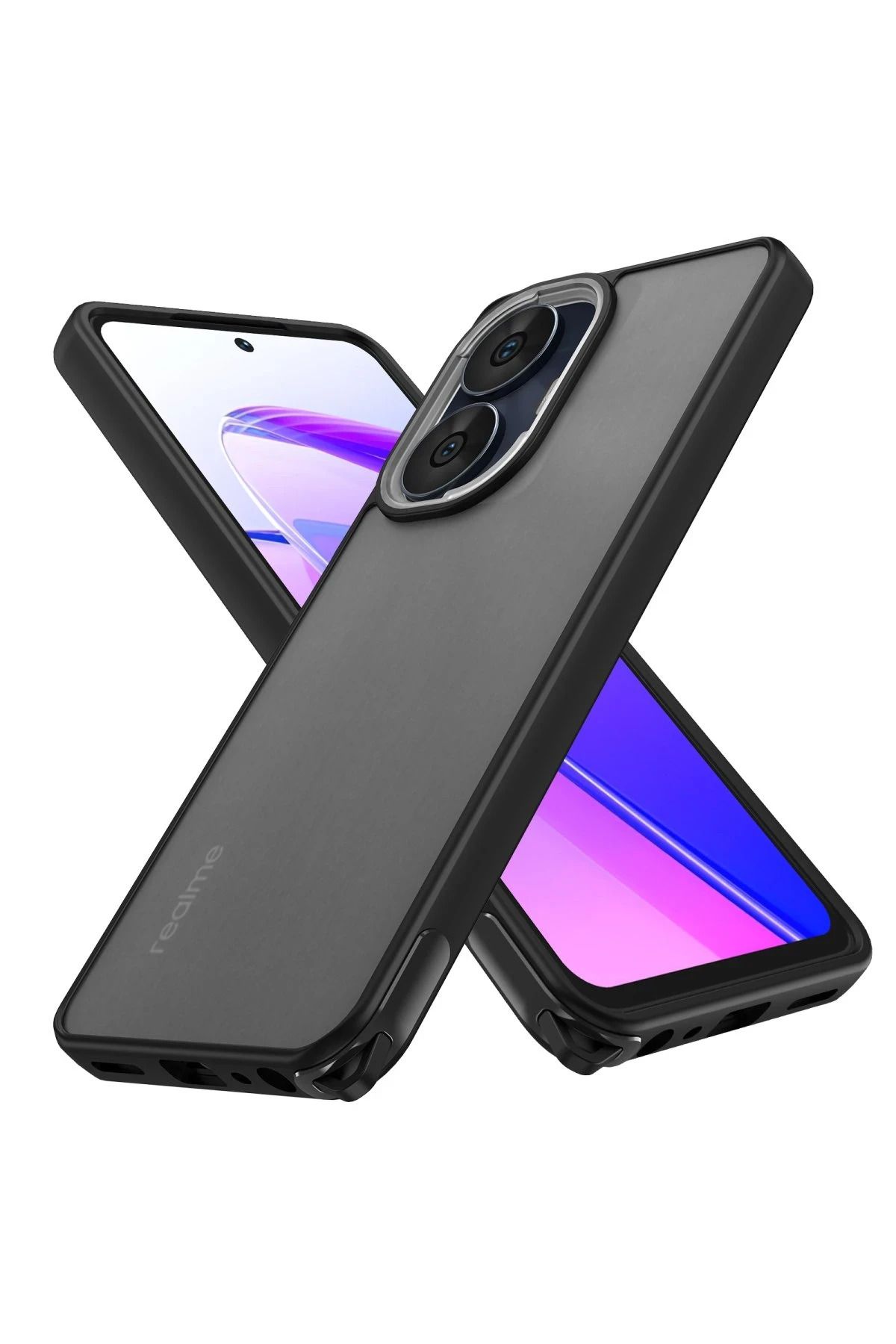 NewFace Realme C55 Kılıf Elegant Kapak - Siyah YNSMR