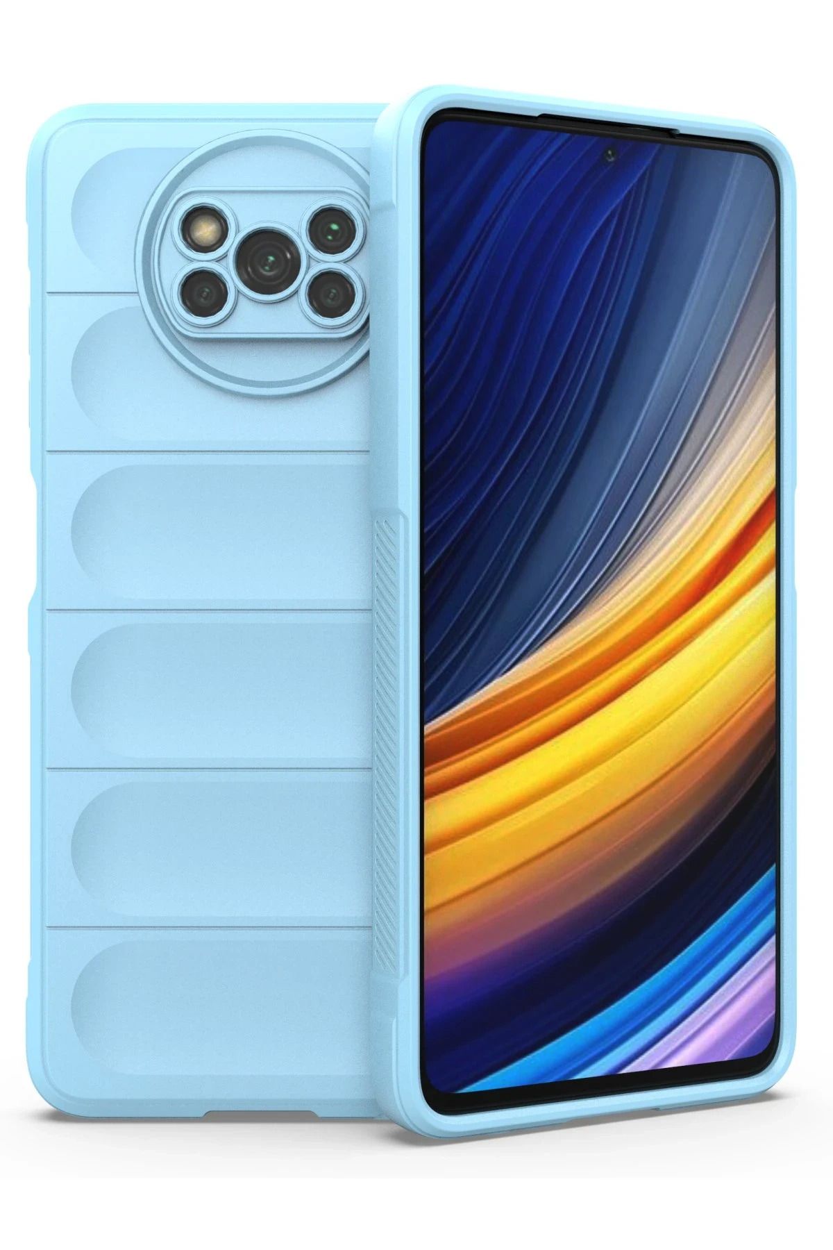 NewFace Xiaomi Pocophone X3 Uyumlu Kılıf Optimum Silikon - Sky Blue JOJUA