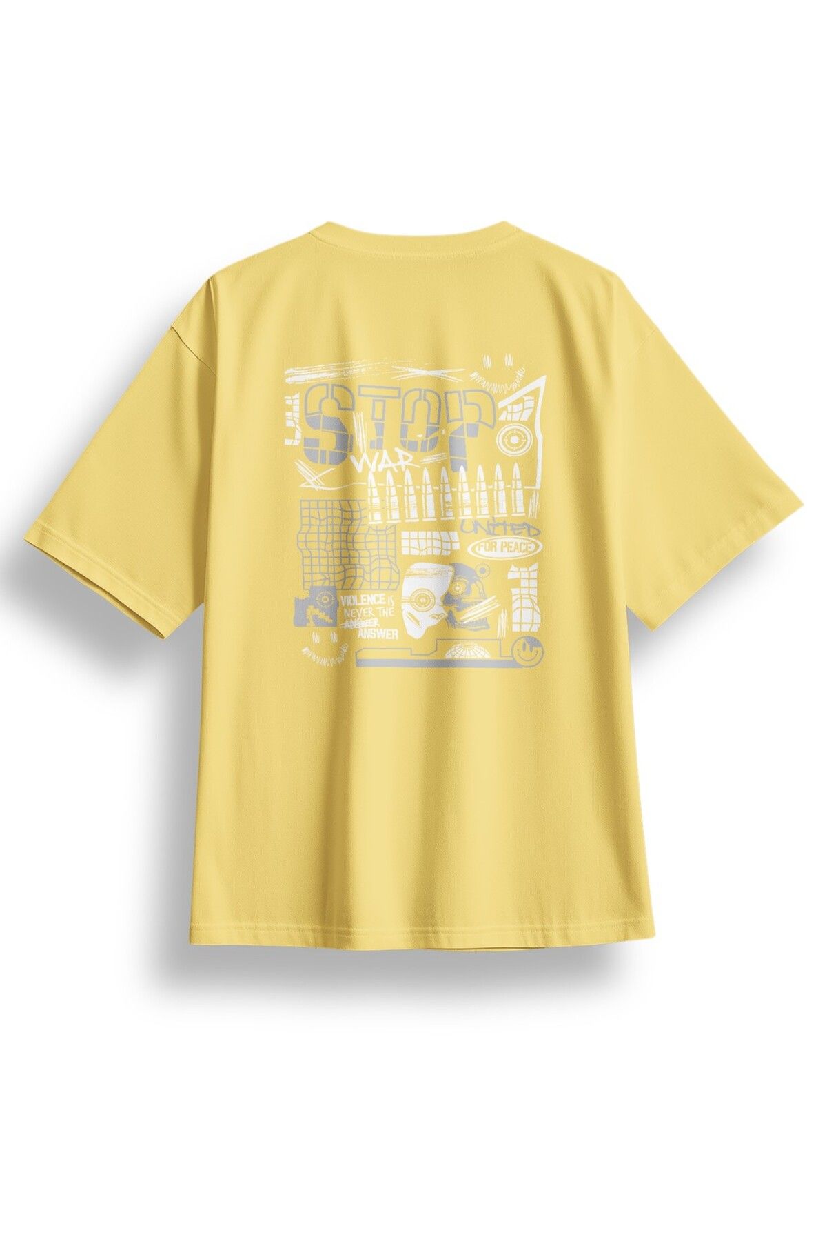LUMARTA Oversize Stop War Baskılı Tshirt