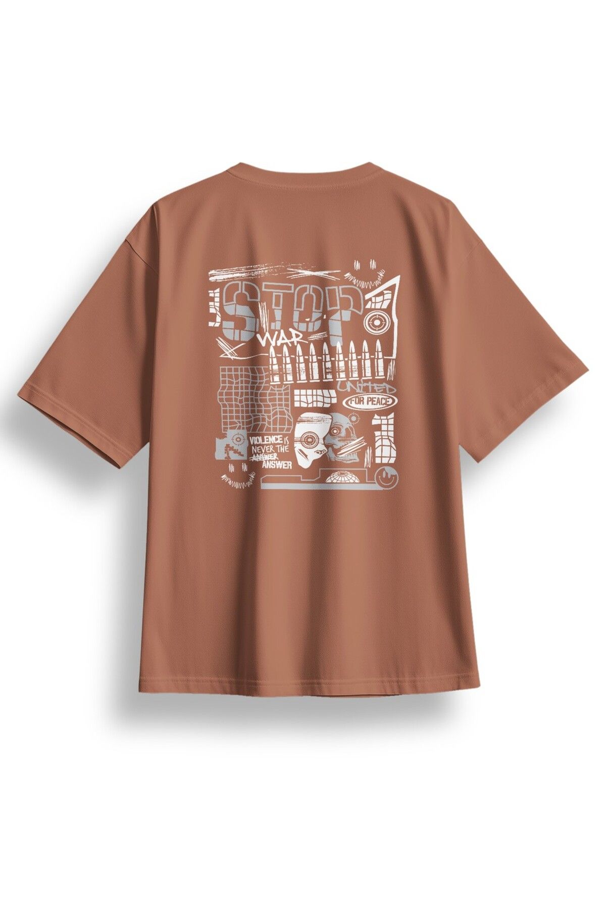 LUMARTA Oversize Stop War Baskılı Tshirt