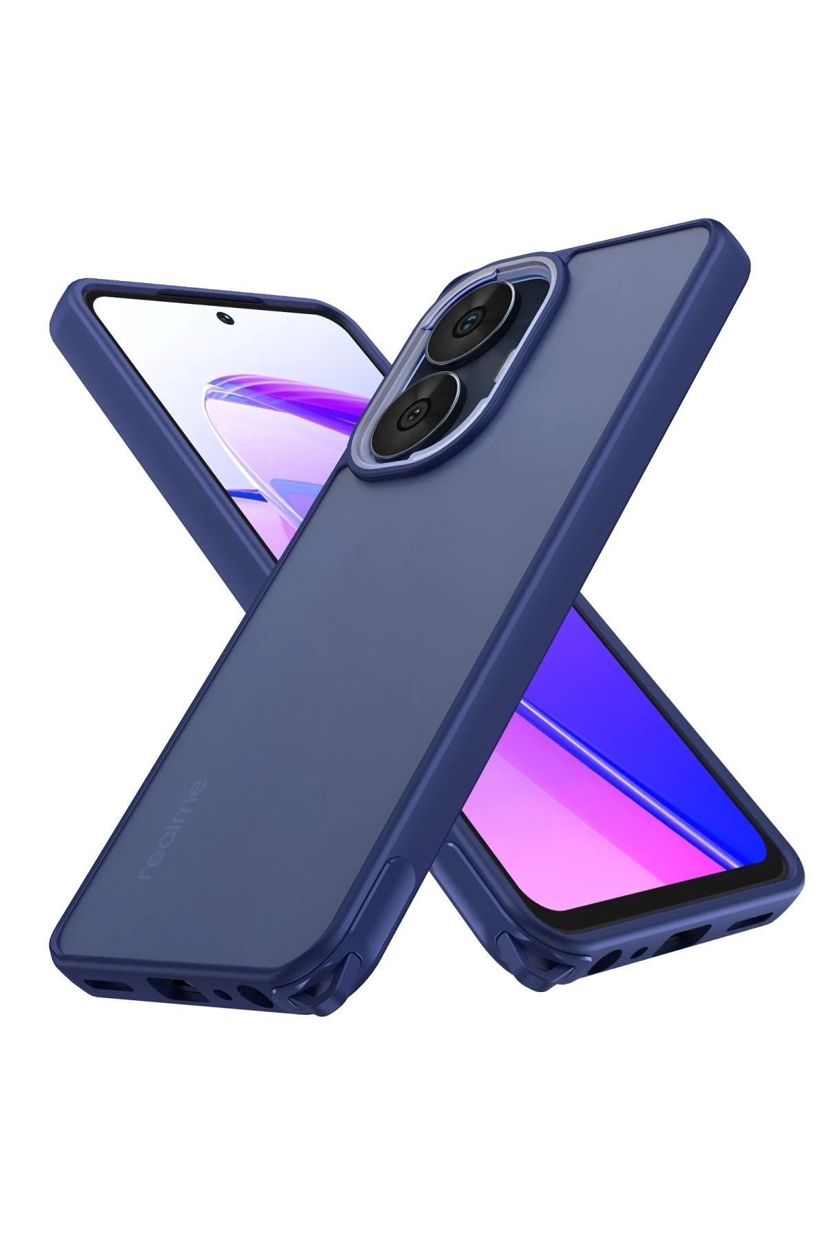 NewFace Realme C55 Kılıf Elegant Kapak - Lacivert JOJUA