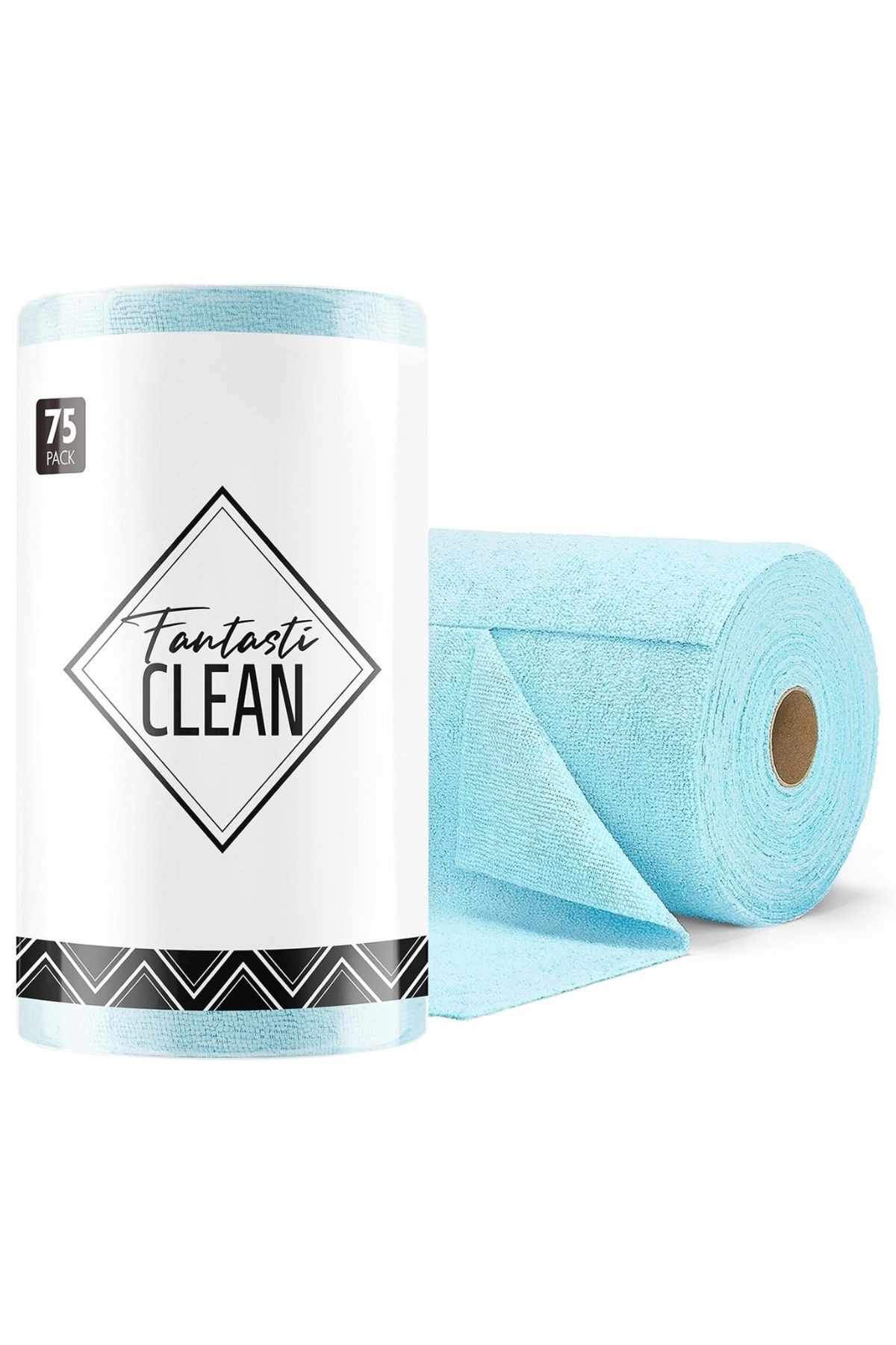 FantastiCLEAN Çok Amaçlı Rulo Mikrofiber Temizlik Bezi 30x30 75 Yapraklı Mavi