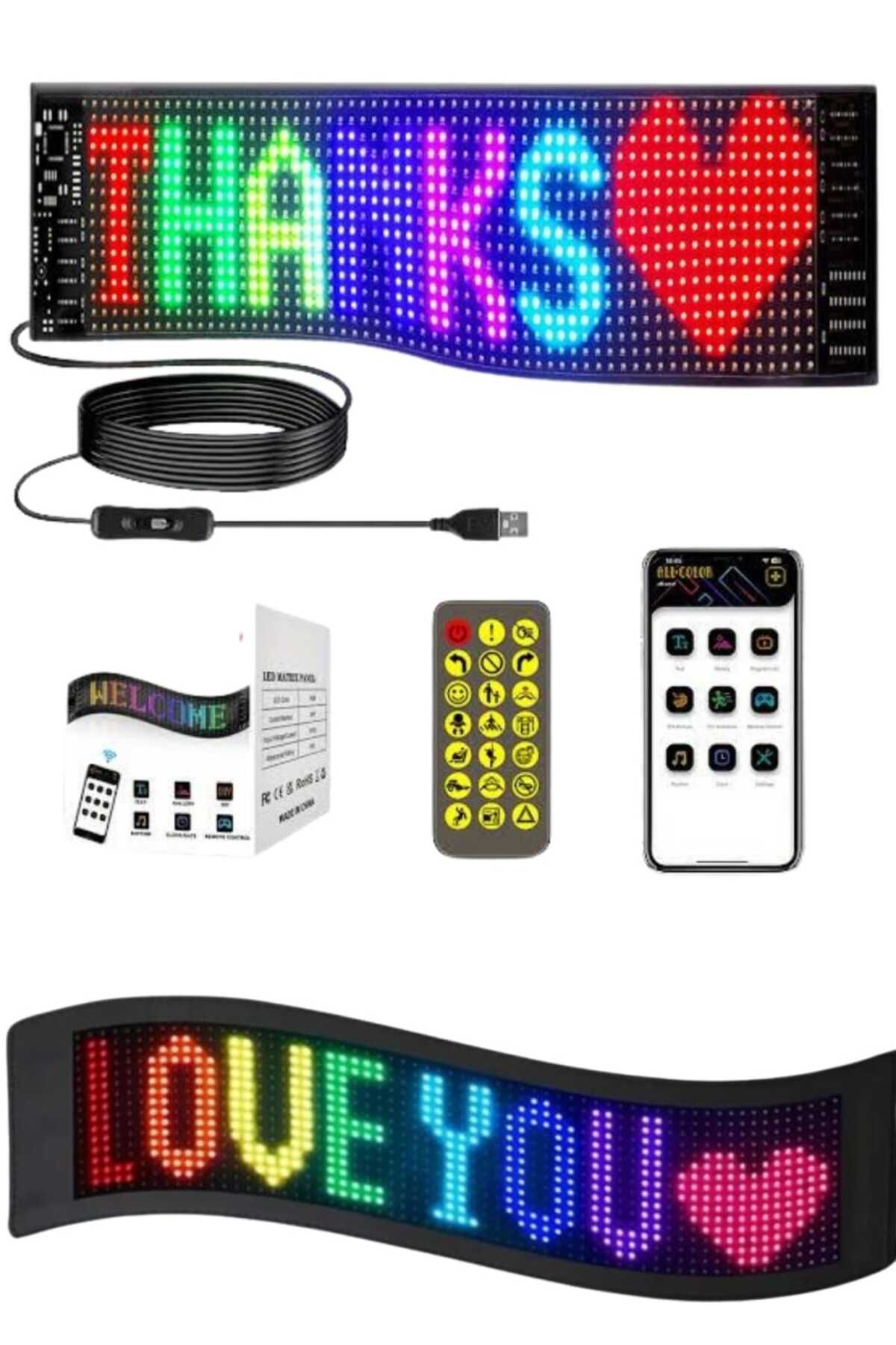SAYARMARKT Kablosuz Kontrollü LED Kayar Yazı