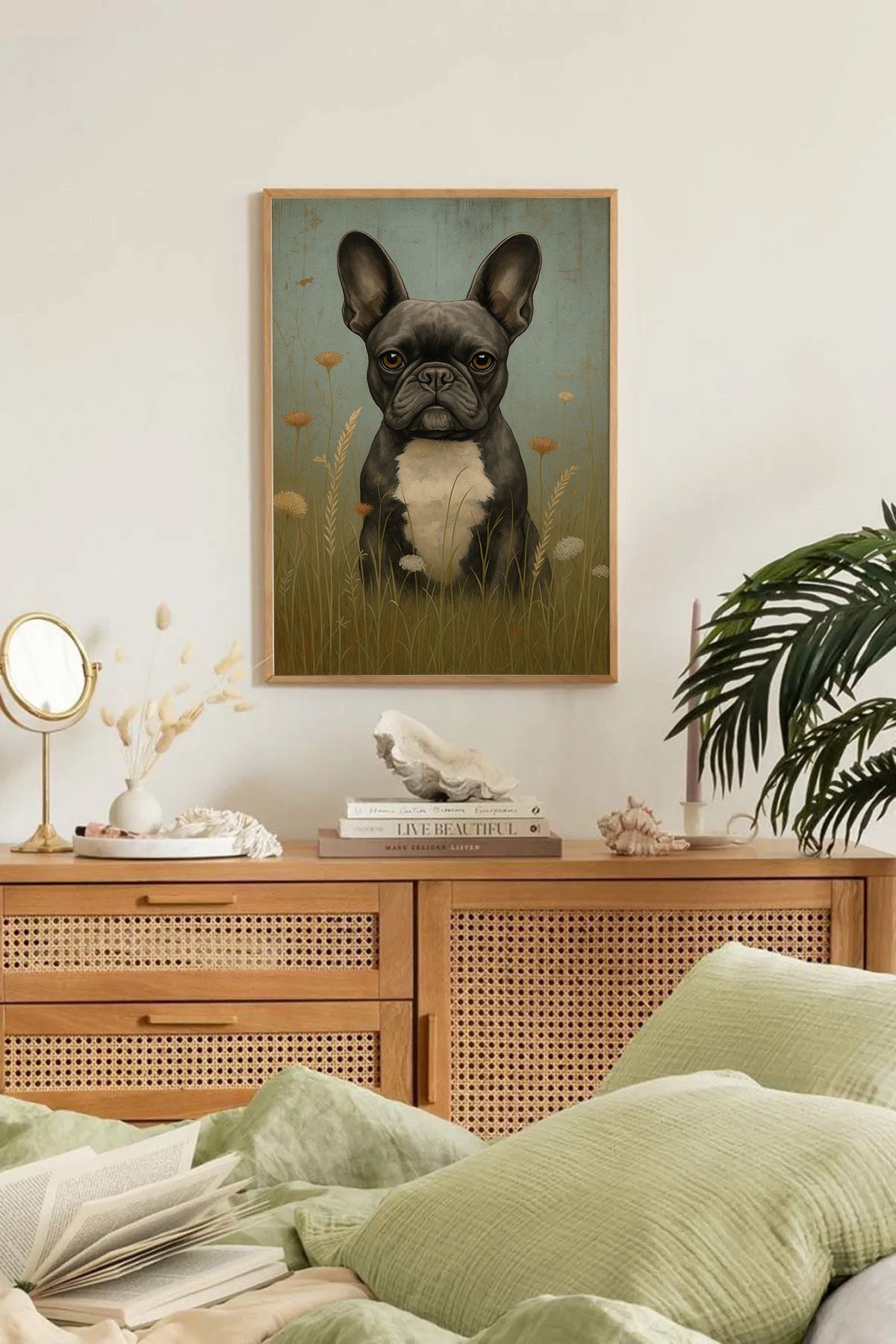 Dekorsiahome Tek Parça Ahşap Çerçeveli Oturma Odası Salon Mutfak Tablo TK0284