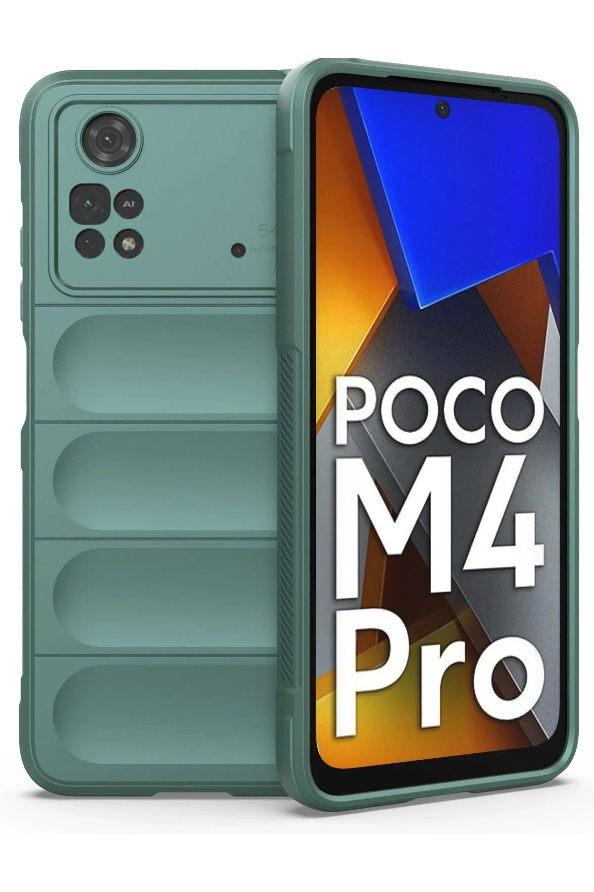 NewFace Xiaomi Poco M4 Pro 4G Kılıf Optimum Silikon - Koyu Yeşil YNSMR