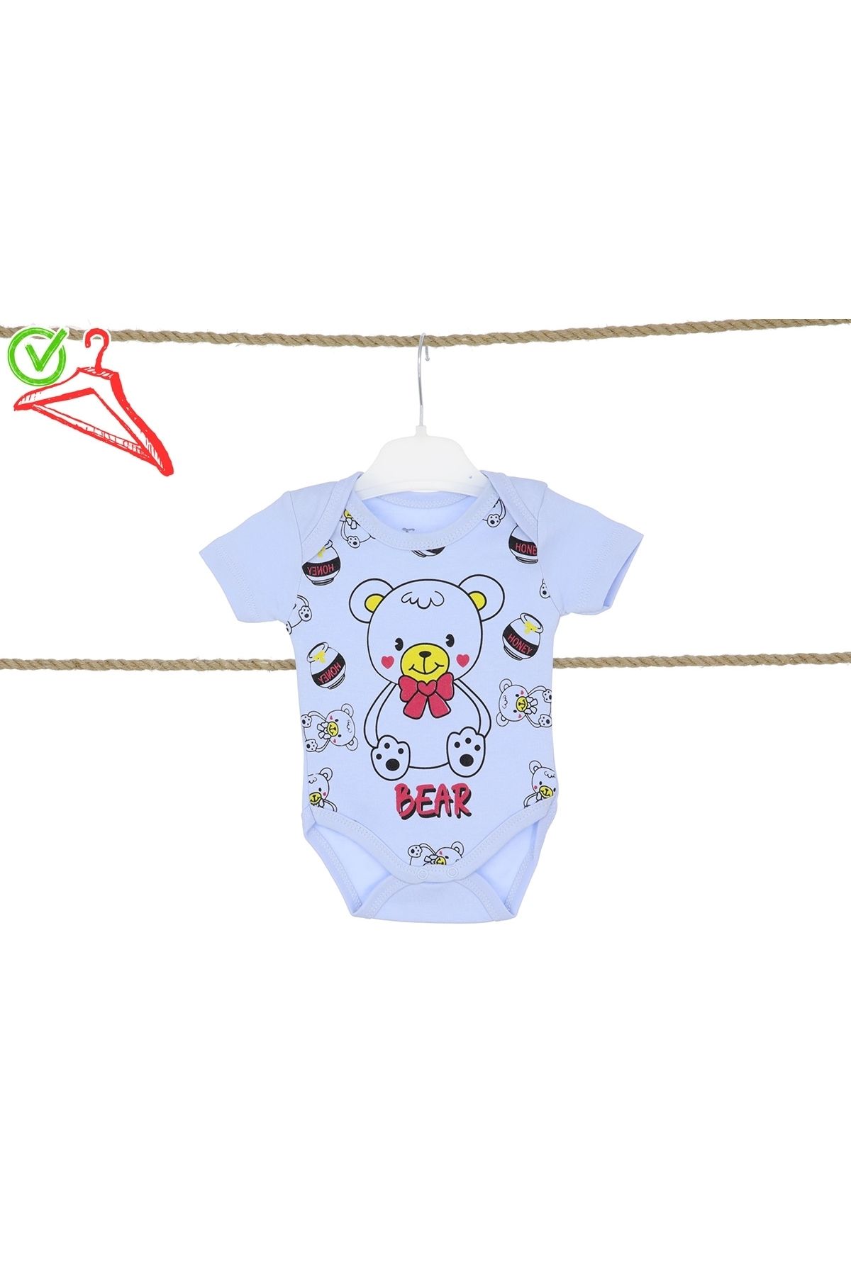 Fındık Baby&Kids Kız Erkek Bebek Çocuk Zıbın Body Mavi Renk
